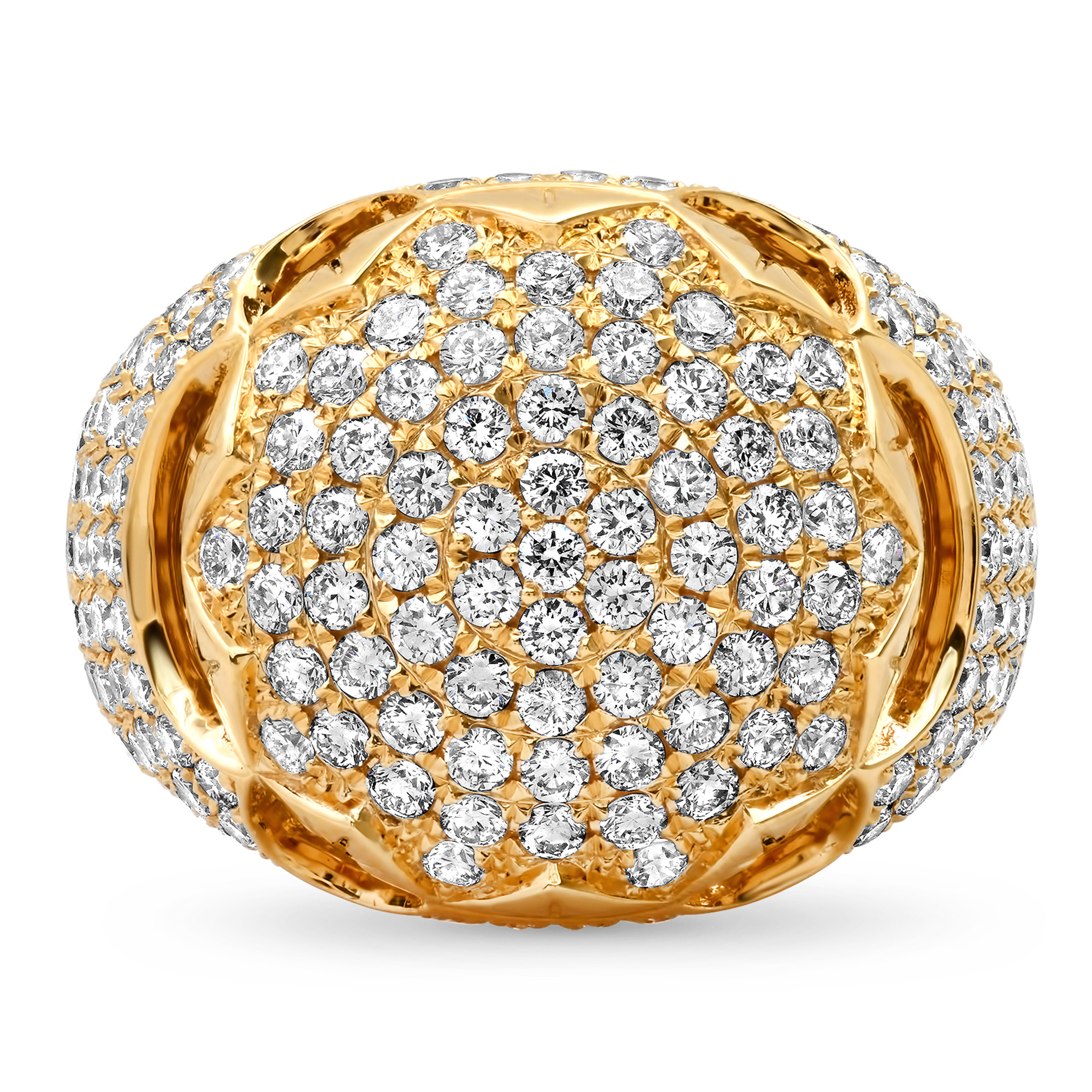 14K Yellow Gold Men's Diamond Cluster Ring 3.75 ctw  20mm 14K Yellow Gold Men's Diamond Cluster Ring 3.75 ctw  20mm