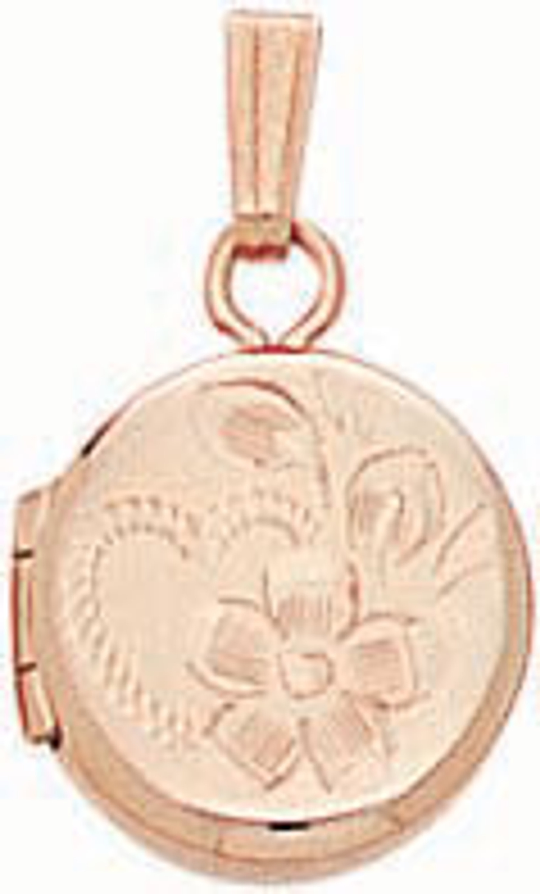 14k Gold 10mm Round Engraved Locket Pendant 14k Gold 10mm Round Engraved Locket Pendant