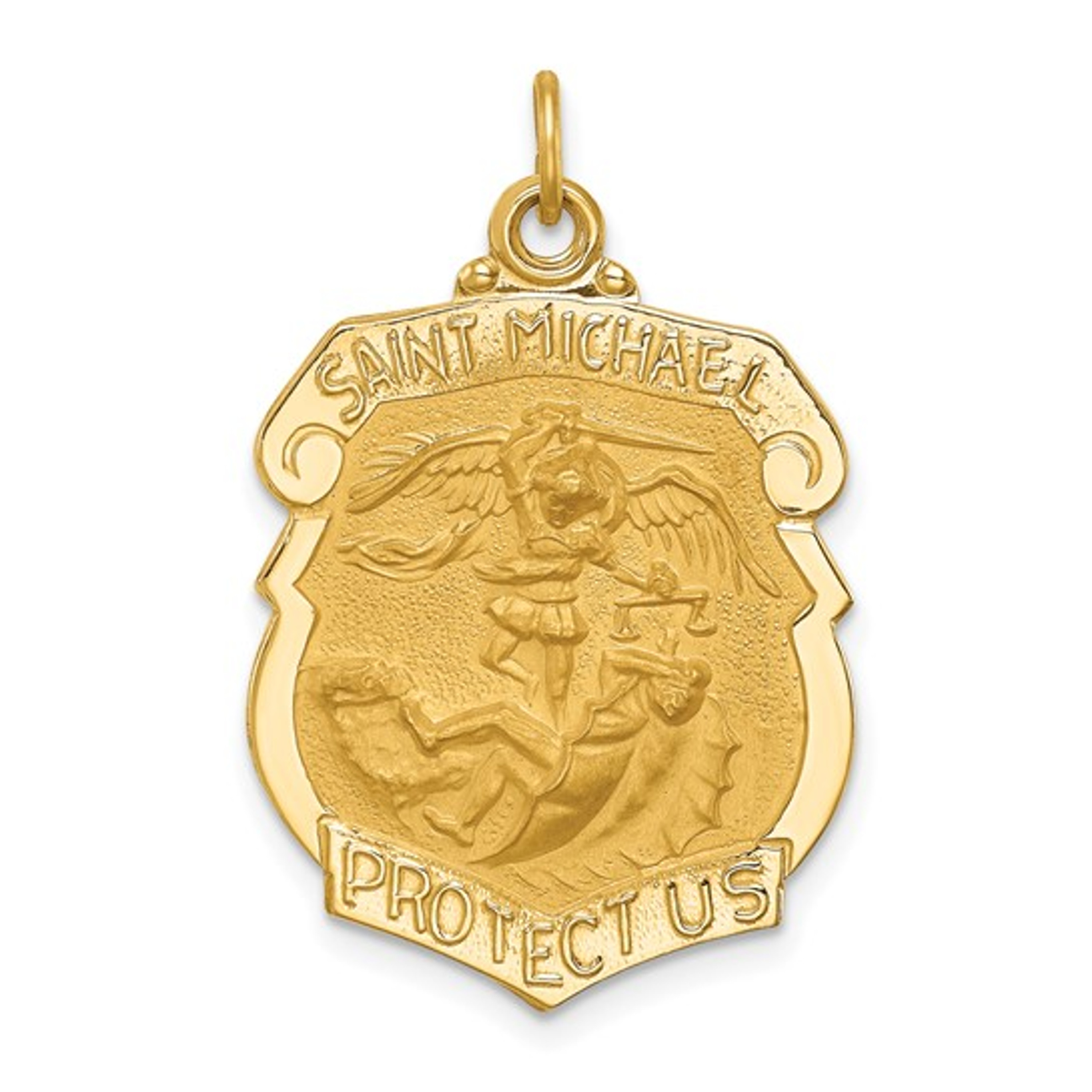 14k Yellow  Gold 25MM Saint Michael Medal 14k Yellow  Gold 25MM Saint Michael Medal