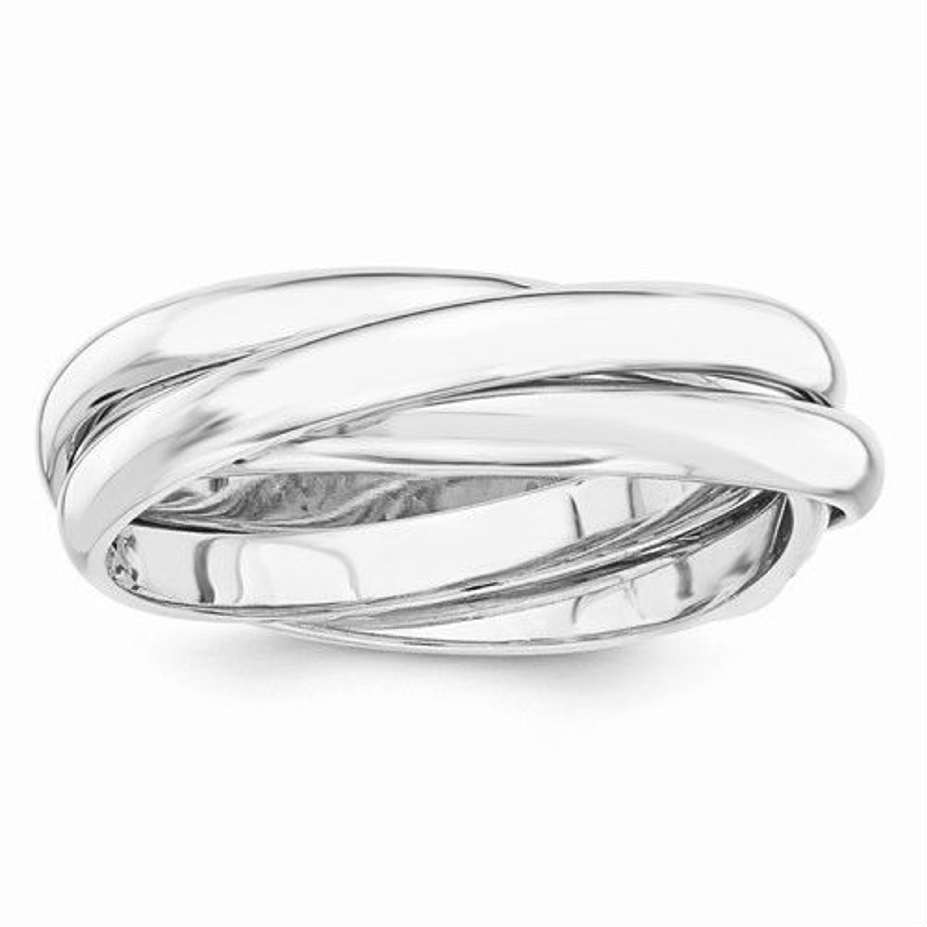 18K All White Gold 3 ring  Rolling Ring 2.5mm 18K All White Gold 3 ring  Rolling Ring 2.5mm