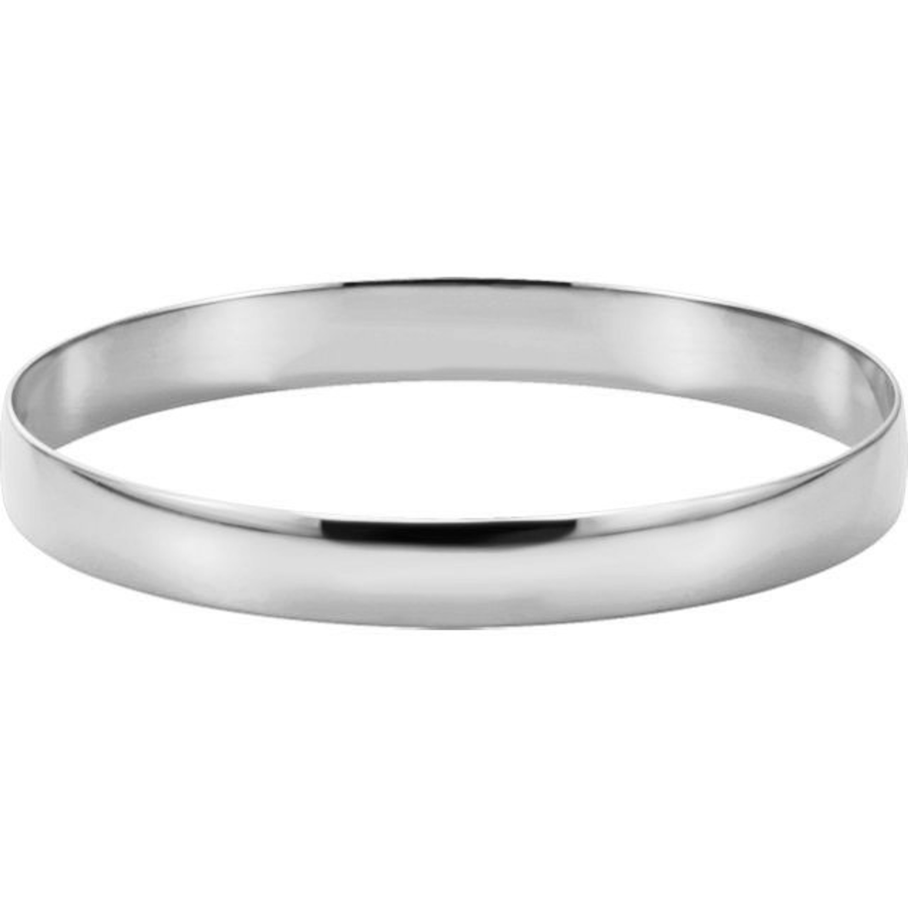 18k White Gold Domed 8mm Wide High Polished Slip-on Solid Bangle Regular 8 Inches 18k White Gold Domed 8mm Wide High Polished Slip-on Solid Bangle Regular 8 Inches