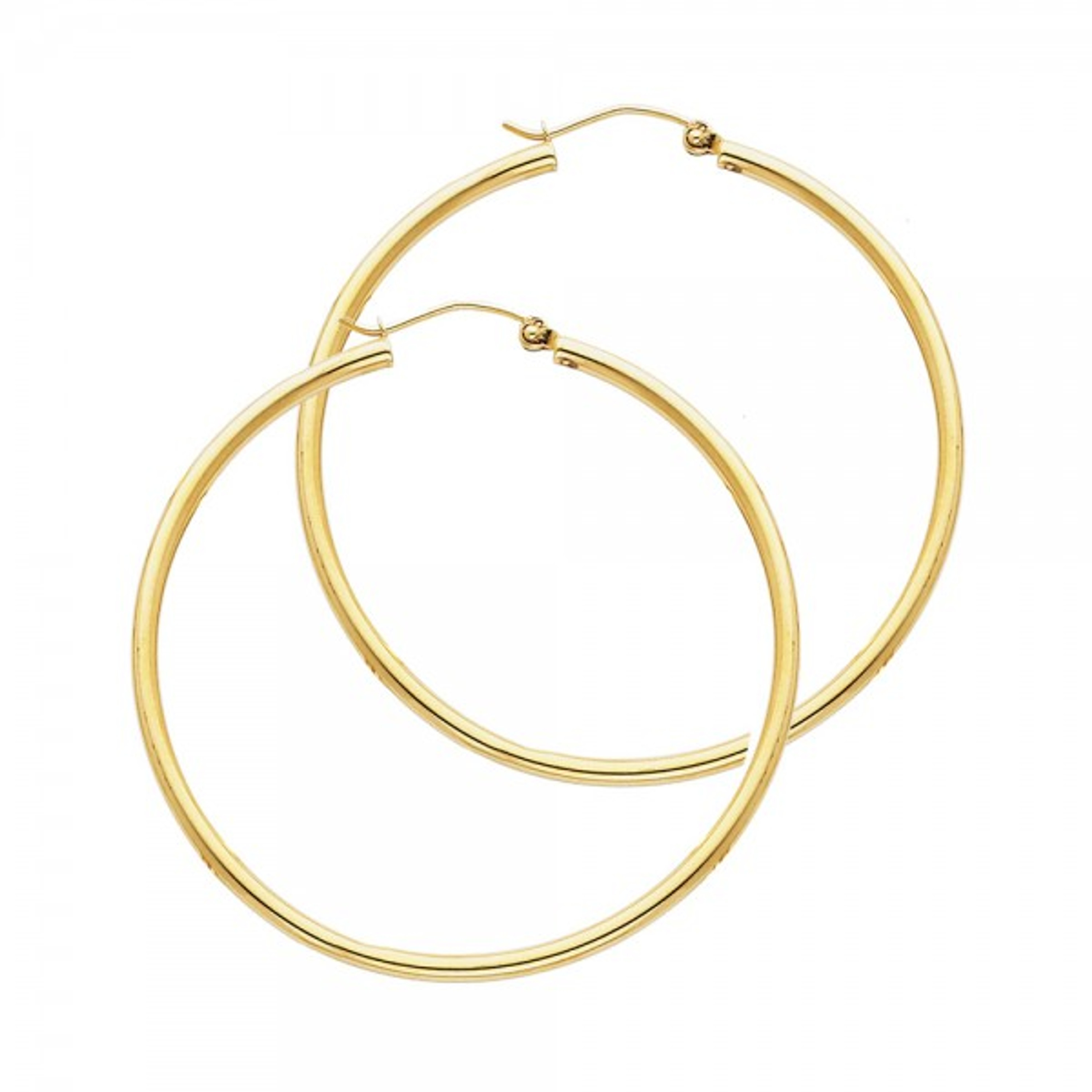 14k Yellow Gold 2mm High Polished  Hoop Earrings 20mm Diameter 14k Yellow Gold 2mm High Polished  Hoop Earrings 20mm Diameter