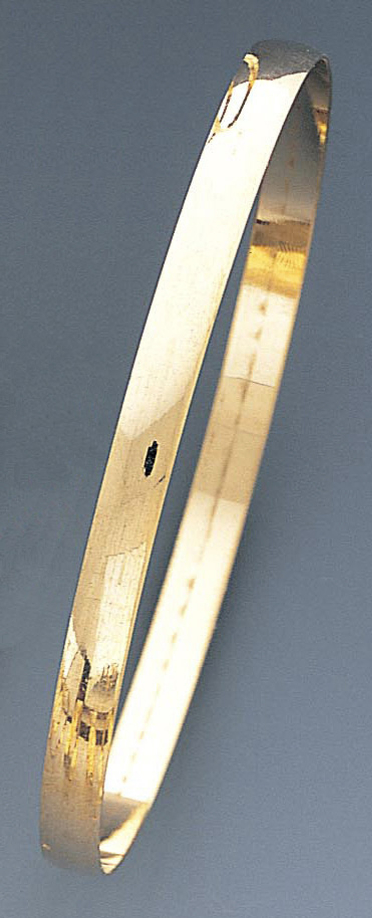 14k Gold 5mm Wide Slip-on Solid Bangle 8 1/25 Inches 14k Gold 5mm Wide Slip-on Solid Bangle 8 1/25 Inches