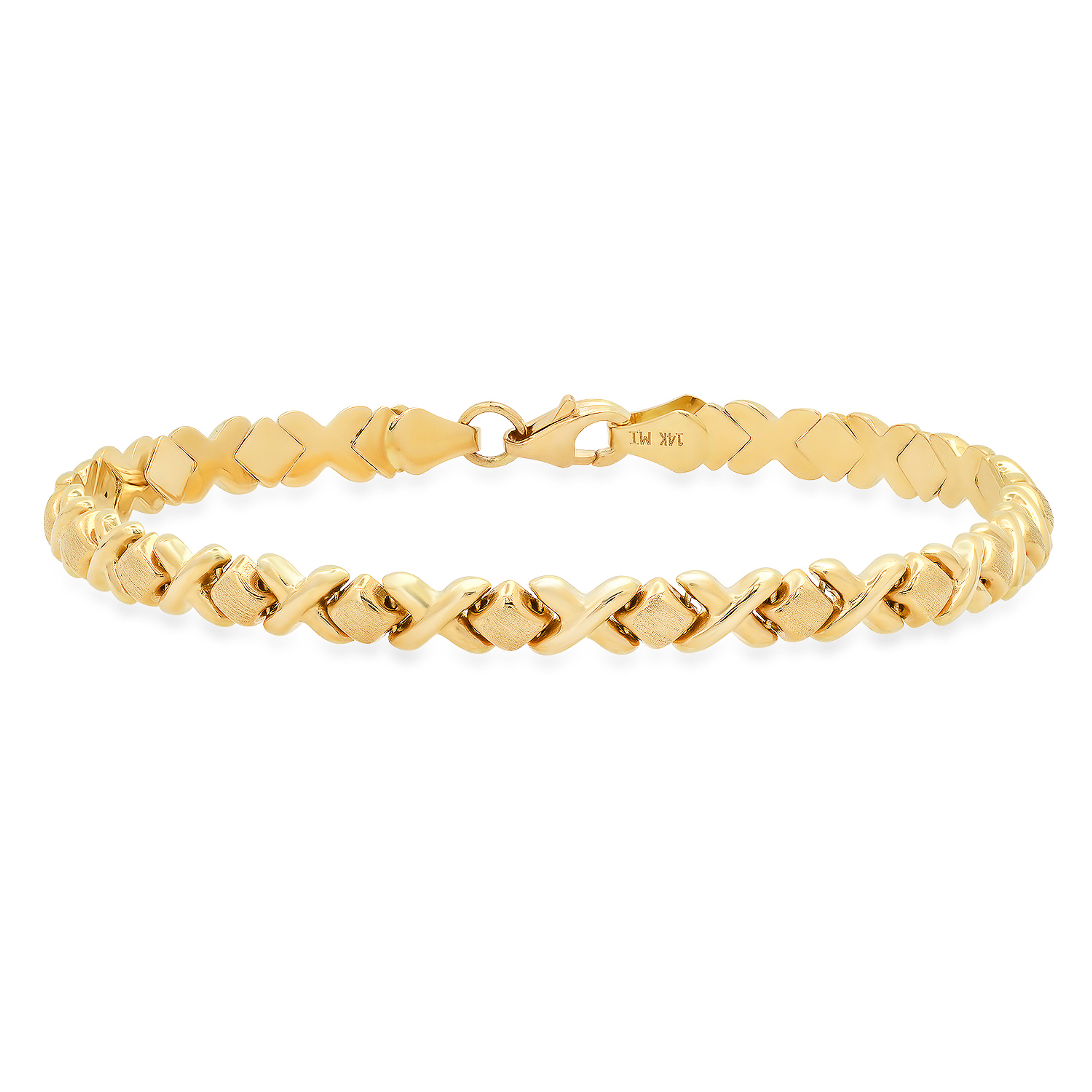 14k Gold Hugs and Kisses 5.1mm Bracelet 7.25" 14k Gold Hugs and Kisses 5.1mm Bracelet 7.25"
