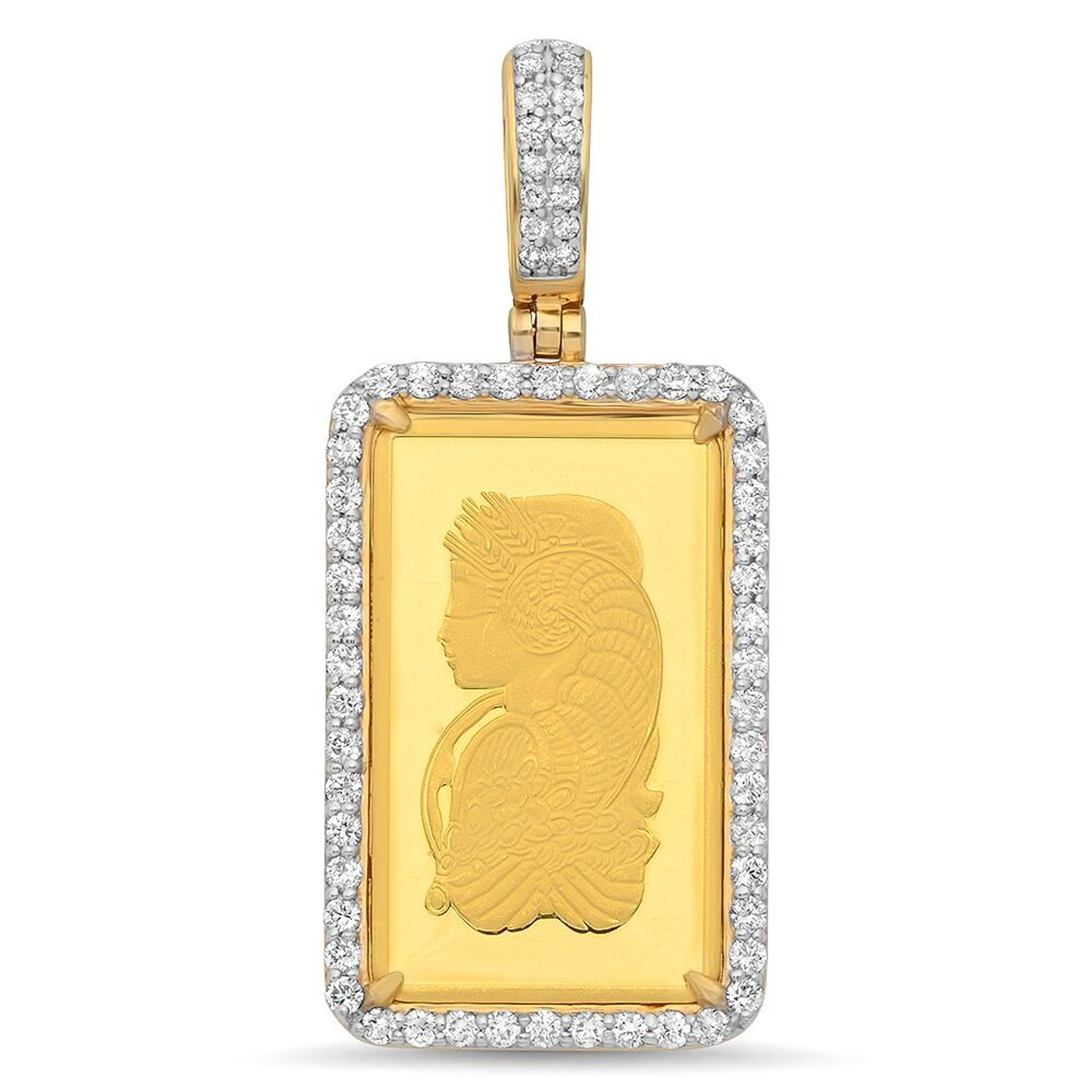 14k Gold 2.5 Gram Pamp Suisse Lady Fortuna Coin .75 Ctw. Diamond Pendant 14k Gold 2.5 Gram Pamp Suisse Lady Fortuna Coin .75 Ctw. Diamond Pendant