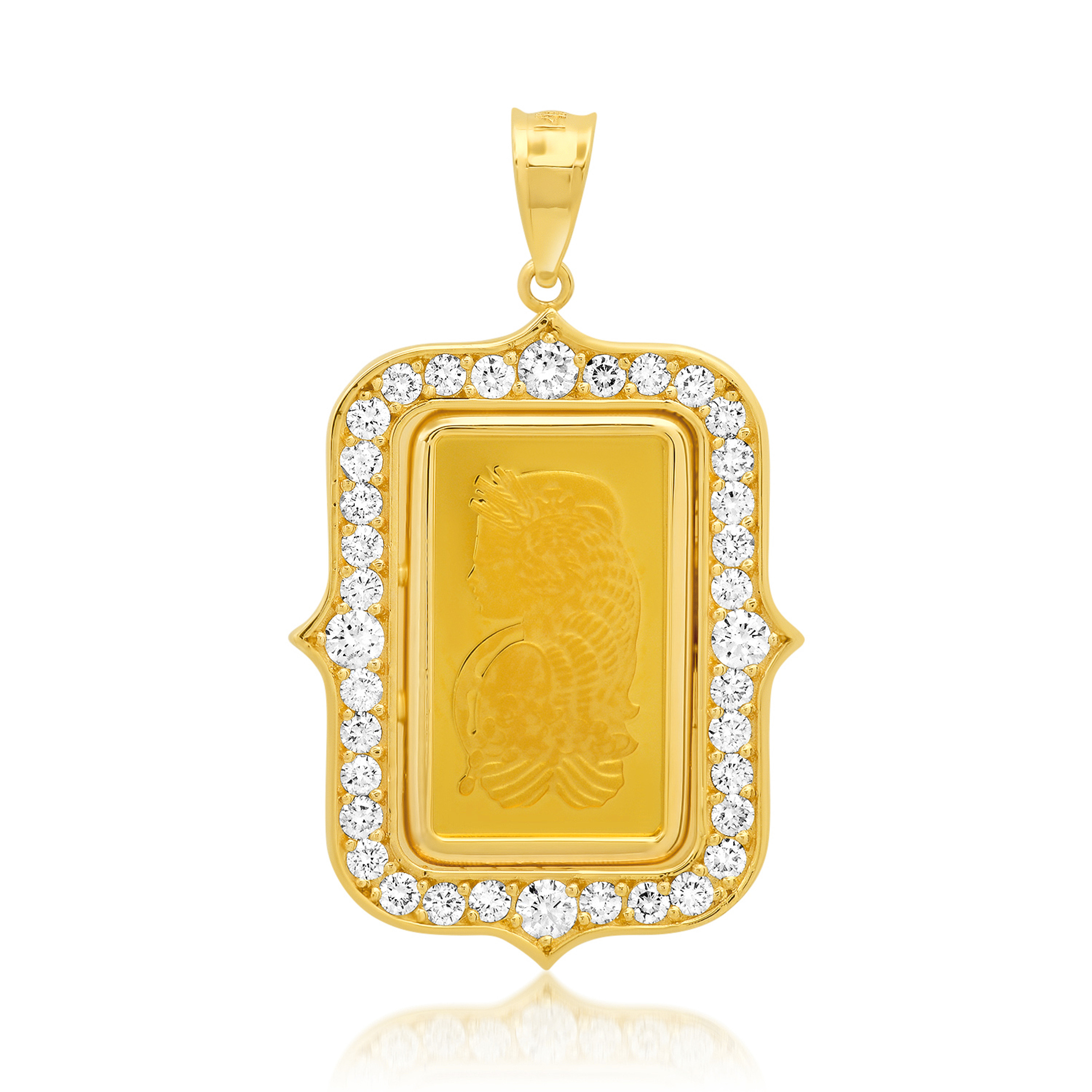 14k Gold 1 Gram Pamp Suisse 1/2 Ctw. Diamond Pendant 20mmx 15mm 14k Gold 1 Gram Pamp Suisse 1/2 Ctw. Diamond Pendant 20mmx 15mm