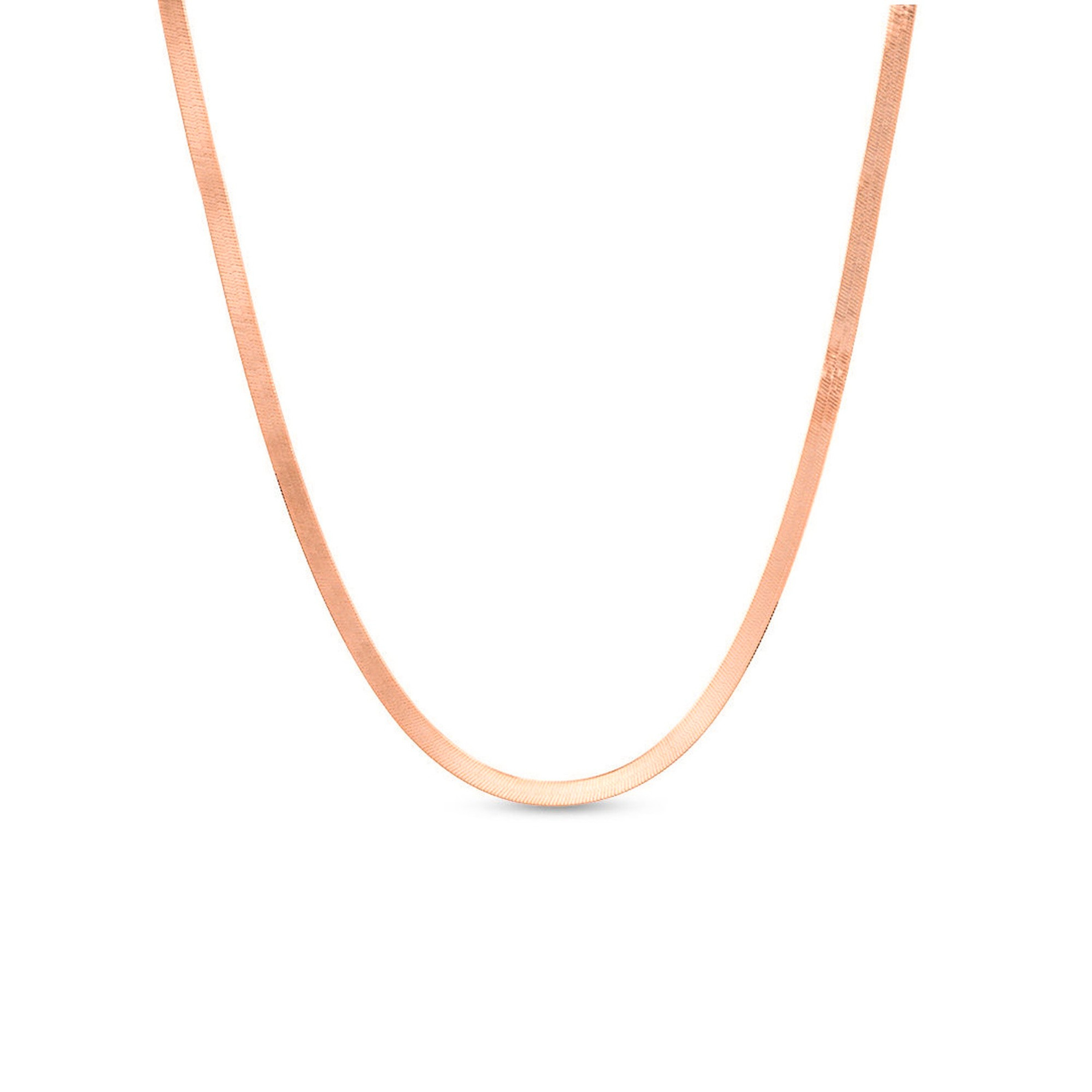 14k Rose Gold 3.0mm Herringbone Chain 18 Inches 14k Rose Gold 3.0mm Herringbone Chain 18 Inches