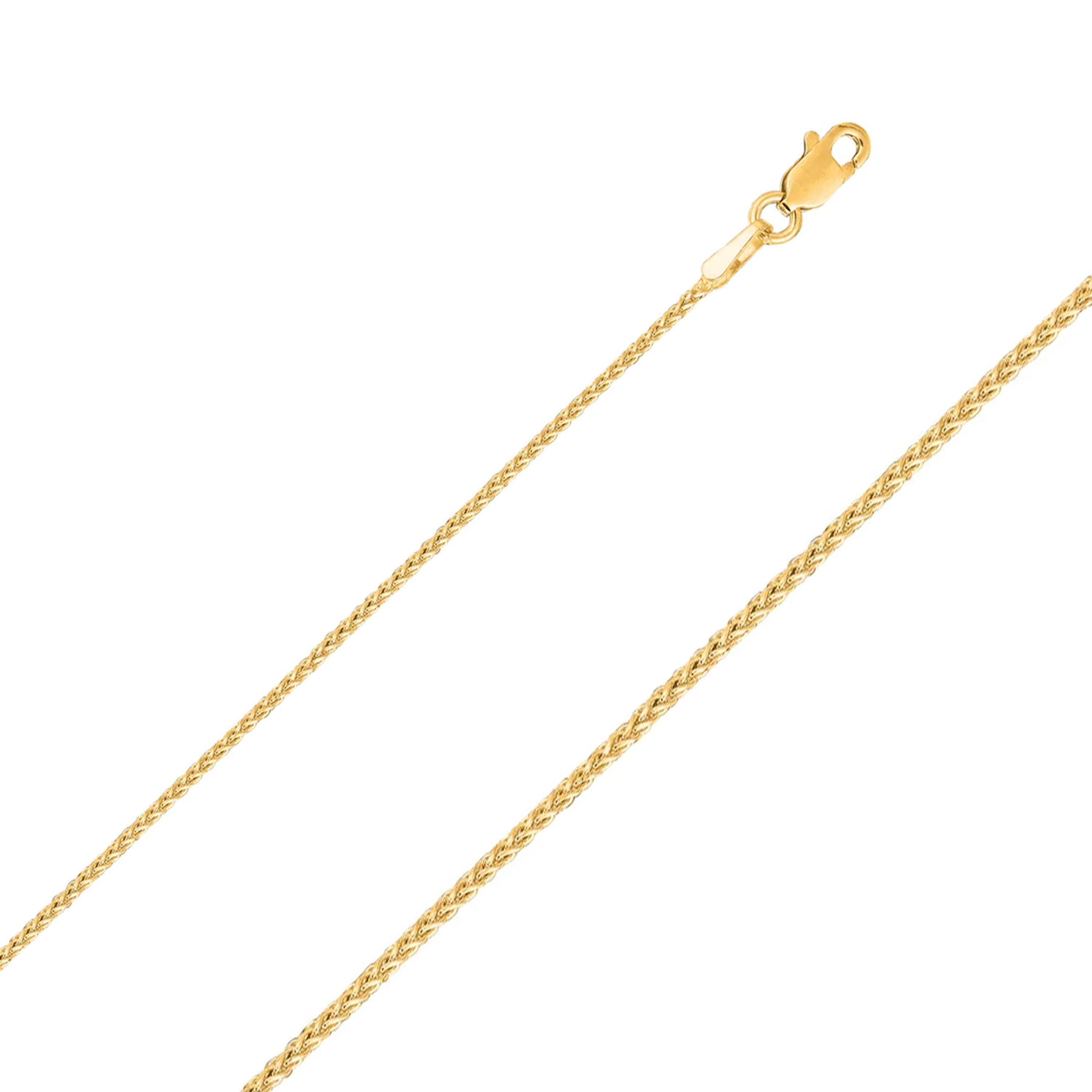 18K Yellow Gold 2.0 mm Spiga (wheat) Chain 7 Inches 18K Yellow Gold 2.0 mm Spiga (wheat) Chain 7 Inches