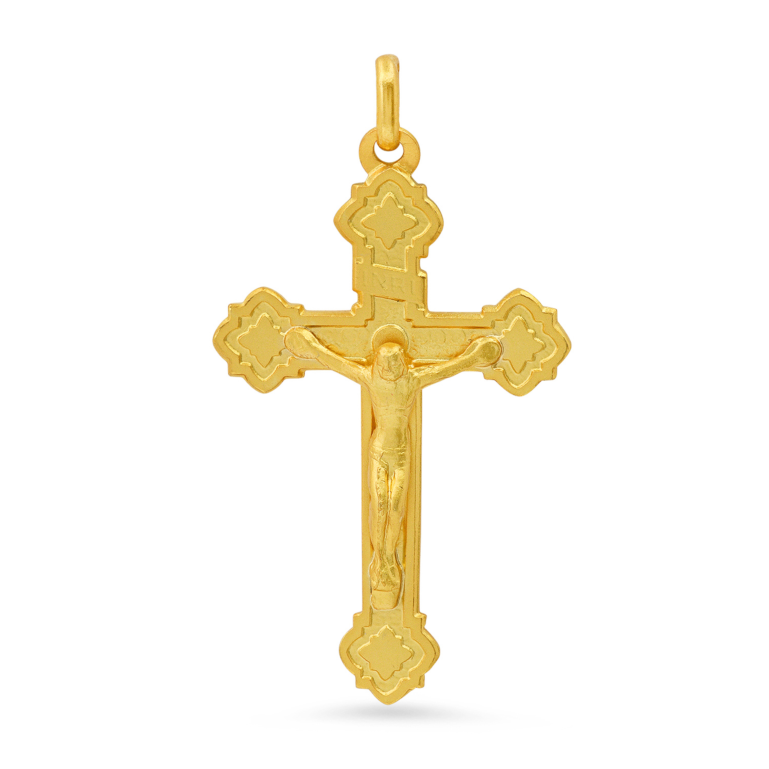 18k Yellow Gold 38mm Tall  Roman Victorian style Crucifix Pendant 18k Yellow Gold 38mm Tall  Roman Victorian style Crucifix Pendant
