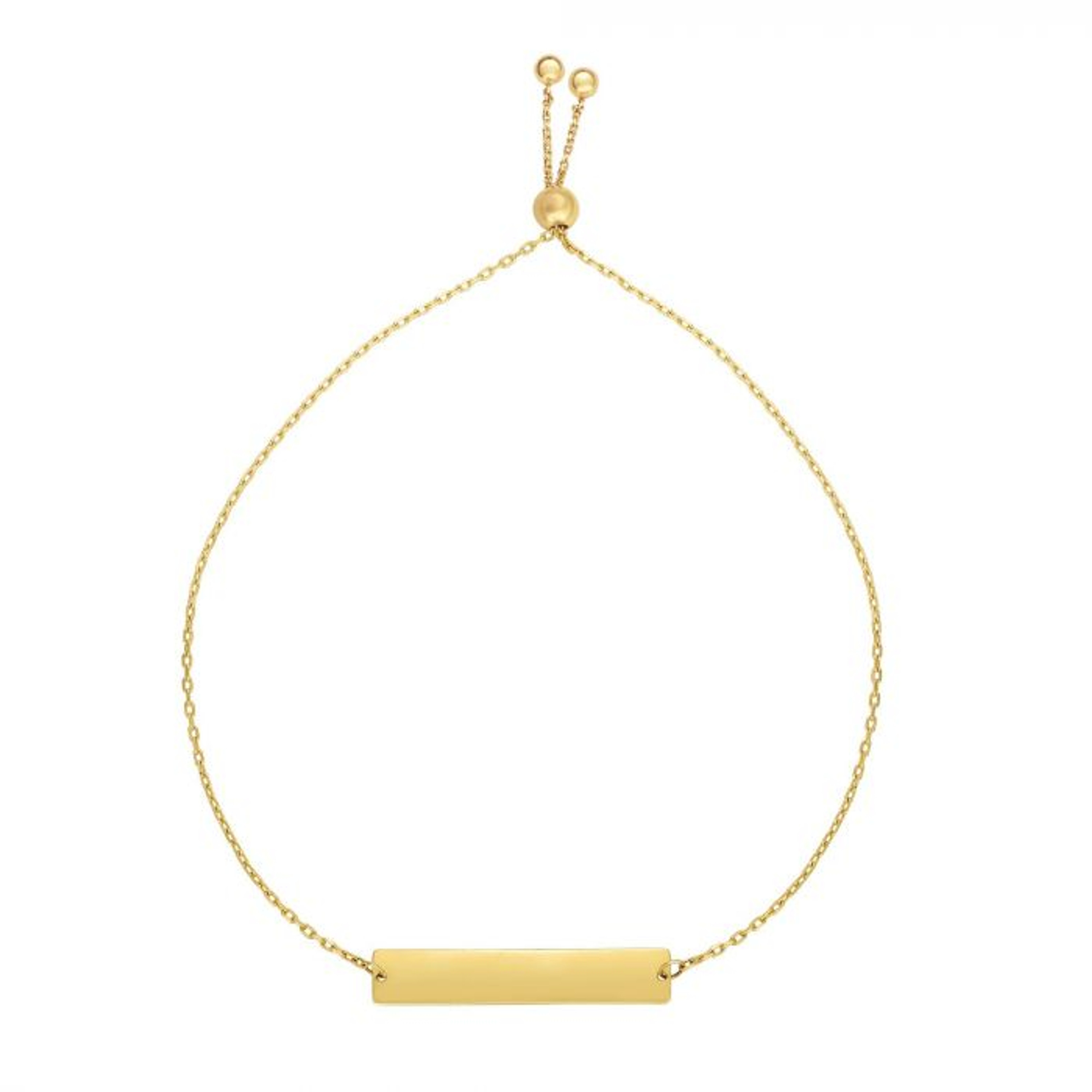 14K Yellow Gold ID Friendship Adjustable Bracelet Up to 9.25 Inches 14K Yellow Gold ID Friendship Adjustable Bracelet Up to 9.25 Inches