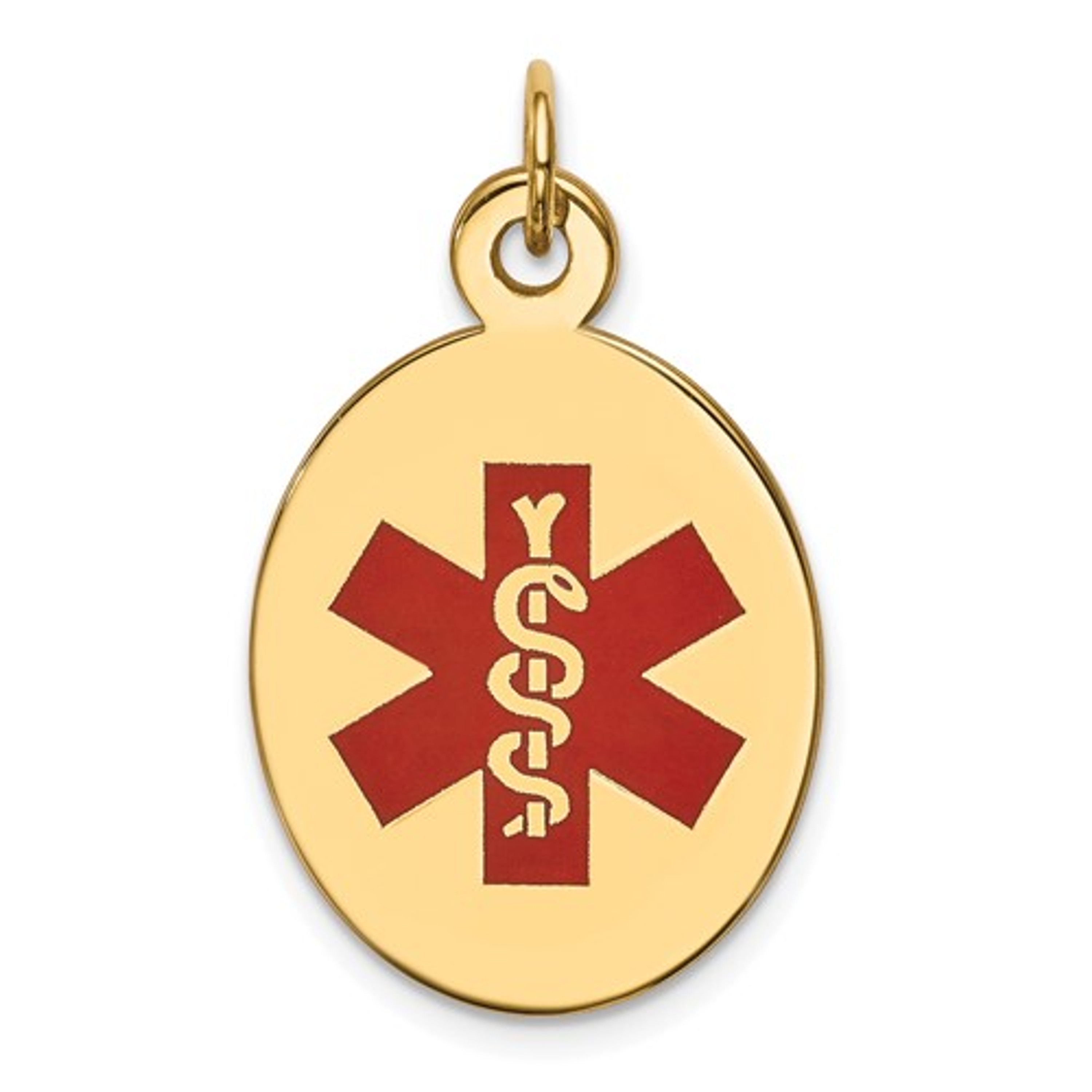14k Gold Solid Gold Medical Id Pendant 26mm