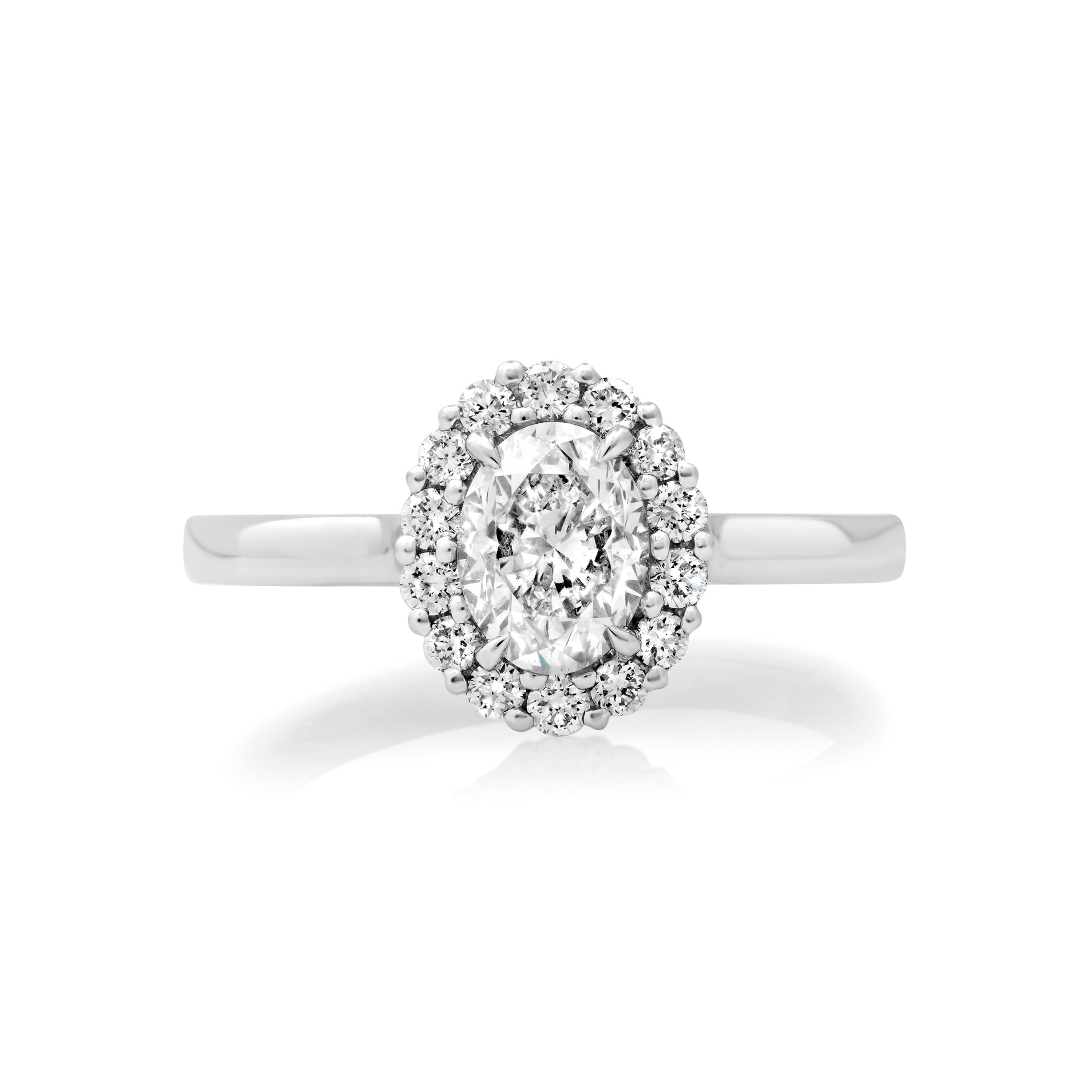 14k White Gold 1.44 Carat T.W.  Diamond Oval Shape Halo Ring 14k White Gold 1.44 Carat T.W.  Diamond Oval Shape Halo Ring