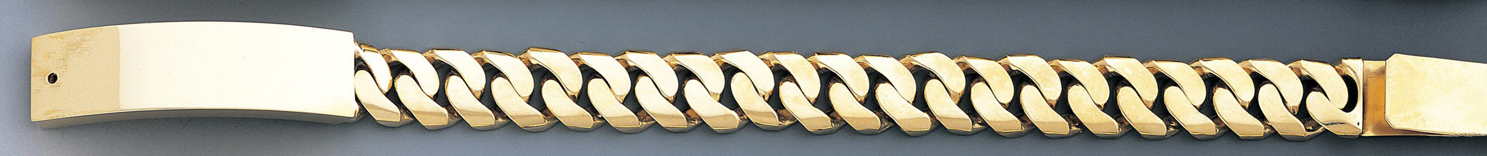 14k Gold 13mm Military Id Link Bracelet 7 Inches 14k Gold 13mm Military Id Link Bracelet 7 Inches