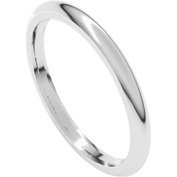 2mm 950  Platinum High Polished Comfort Fit Wedding Band