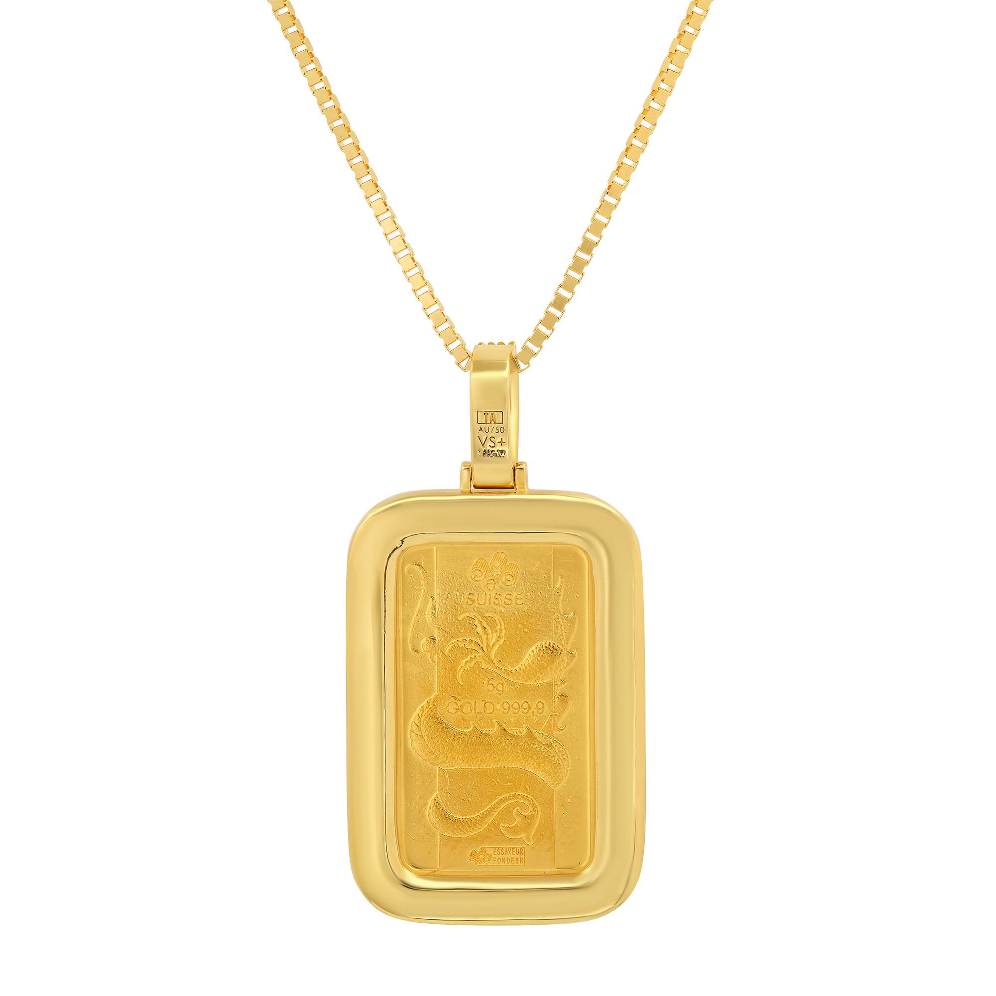 18k Gold Gram Pamp Suisse Dragon Diamond Necklace