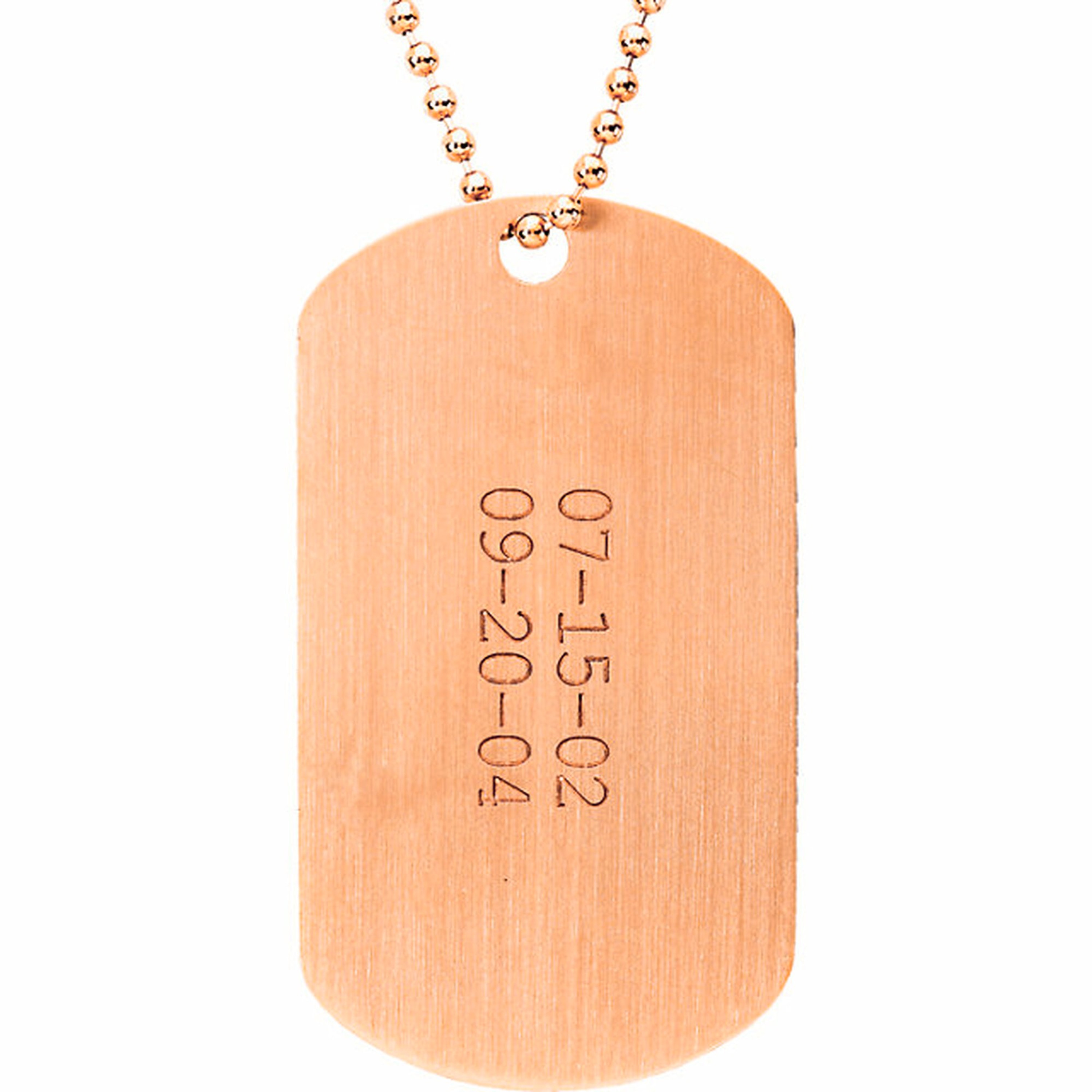 14k Rose Gold Satin Finish Dog Tag Pendant (2" x 1 1/8") 14k Rose Gold Satin Finish Dog Tag Pendant (2" x 1 1/8")