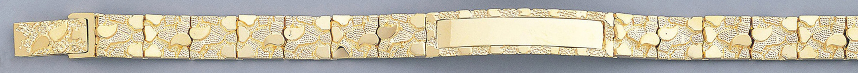 10k Gold 9mm Nugget Id Bracelet 8.5 In 10k Gold 9mm Nugget Id Bracelet 8.5 In