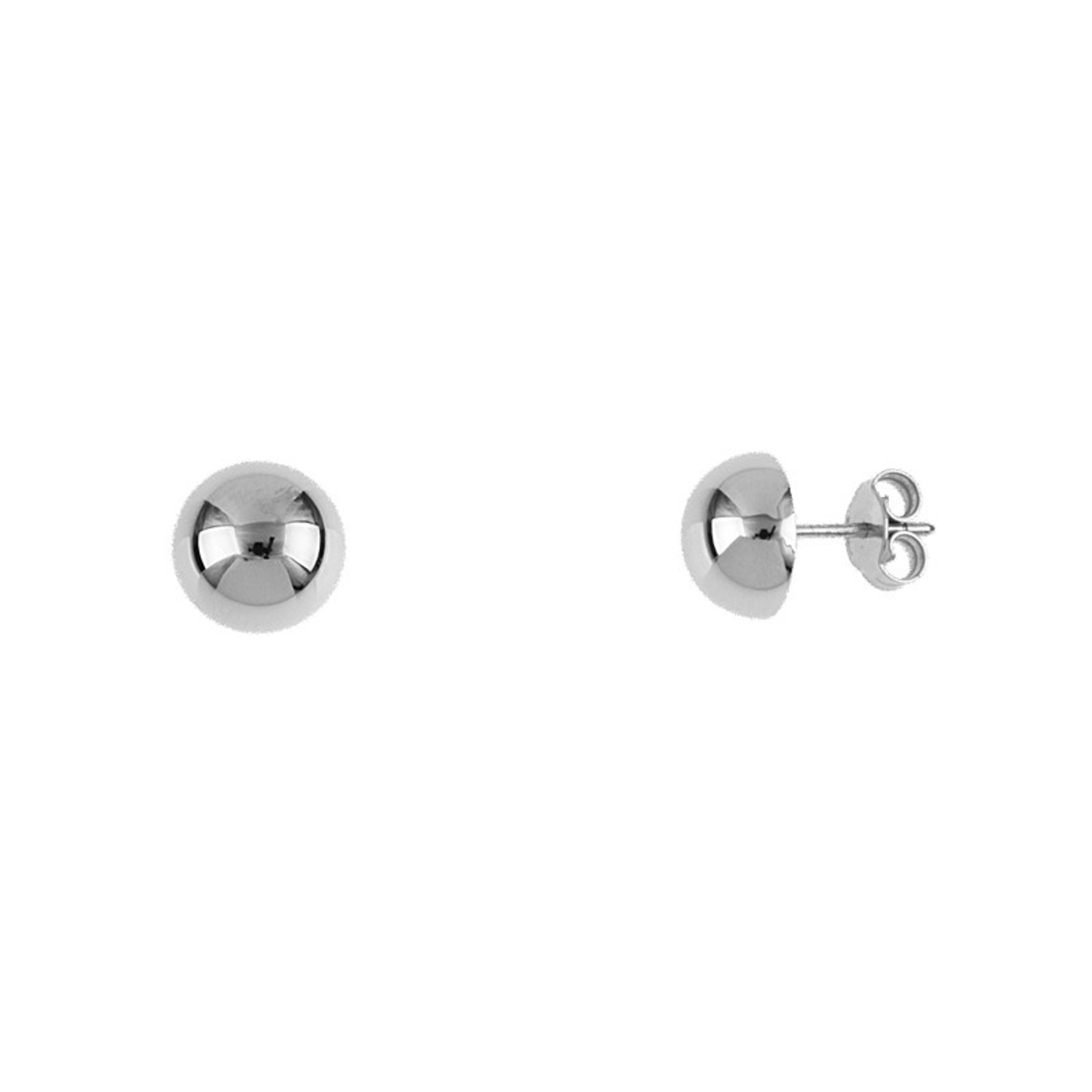 14k White Gold Button Earrings Polish Finish 10mm 14k White Gold Button Earrings Polish Finish 10mm