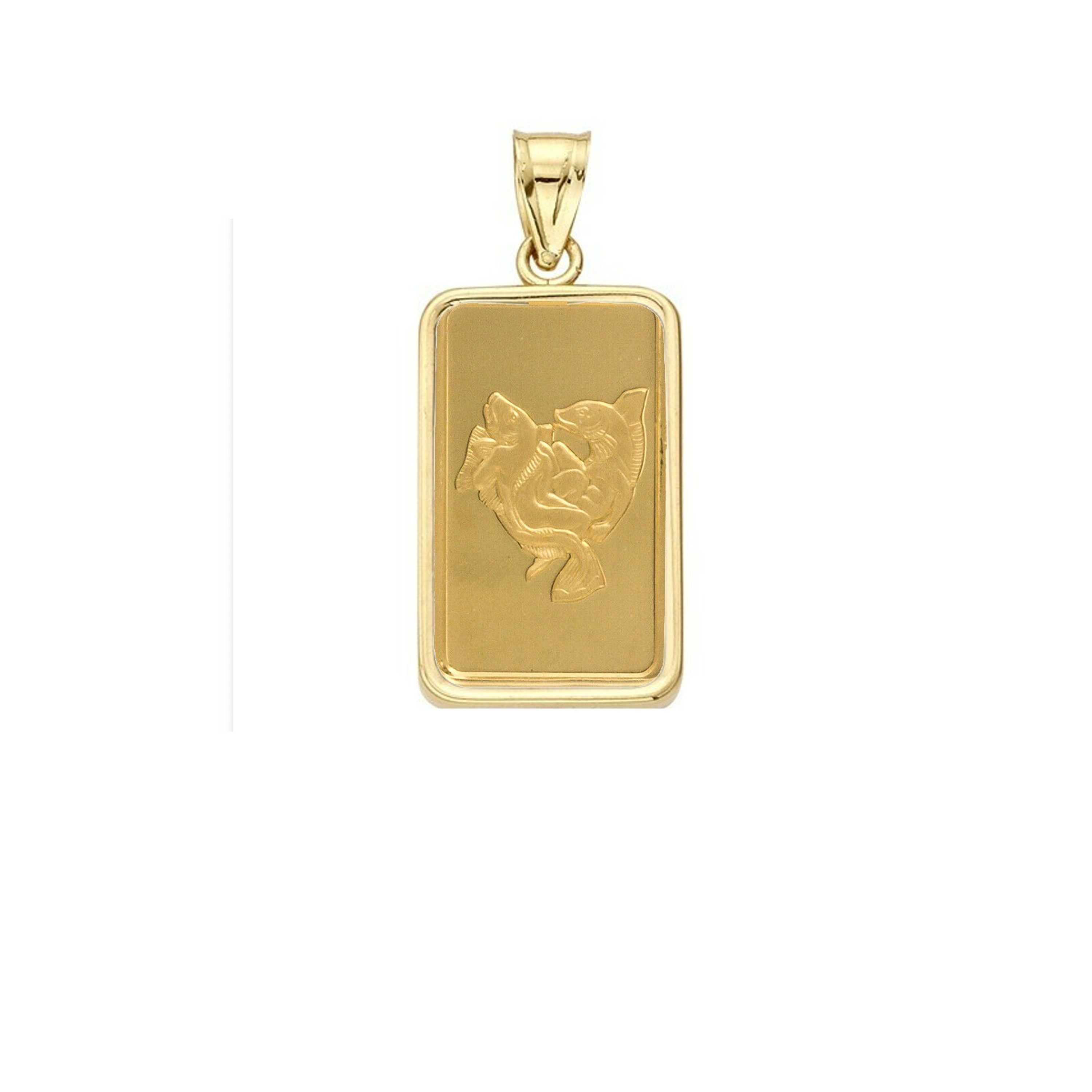 24k Gold 10 Gram Pamp Suisse Pisces Coin Bar Encased in 14K Gold 24k Gold 10 Gram Pamp Suisse Pisces Coin Bar Encased in 14K Gold