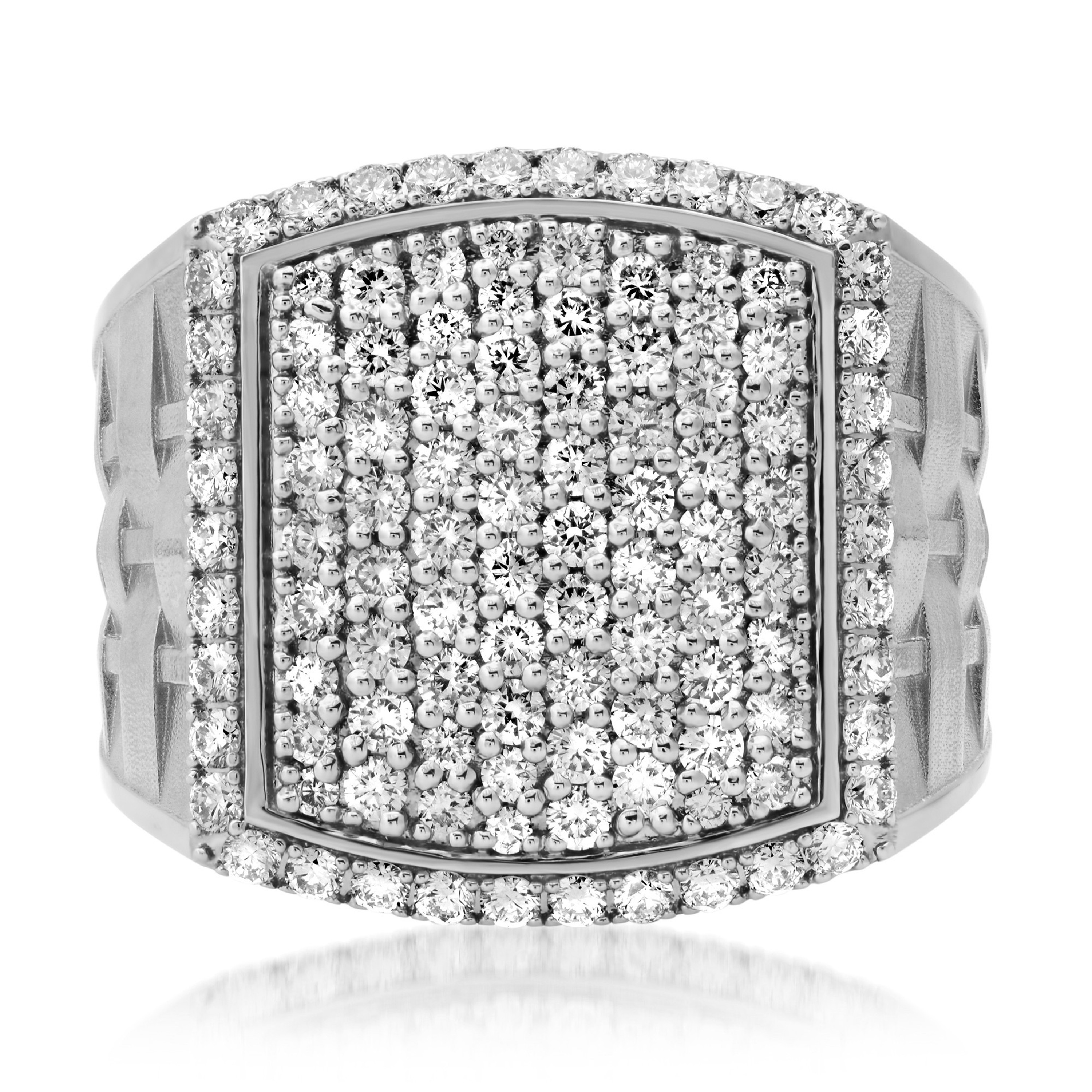 14k  White Gold 2.54 Carat T.W.  Diamond  Band 21.7mm x 19.7mm 14k  White Gold 2.54 Carat T.W.  Diamond  Band 21.7mm x 19.7mm