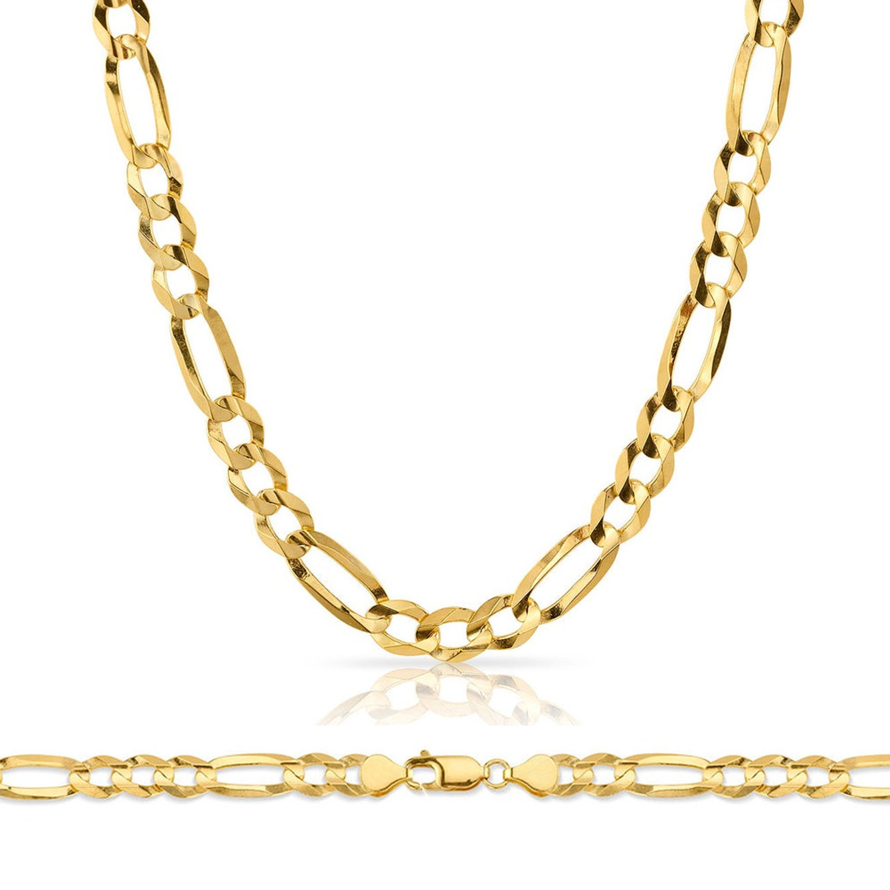 10k Gold 6.1mm Open Figaro Chain 22 Inches 10k Gold 6.1mm Open Figaro Chain 22 Inches