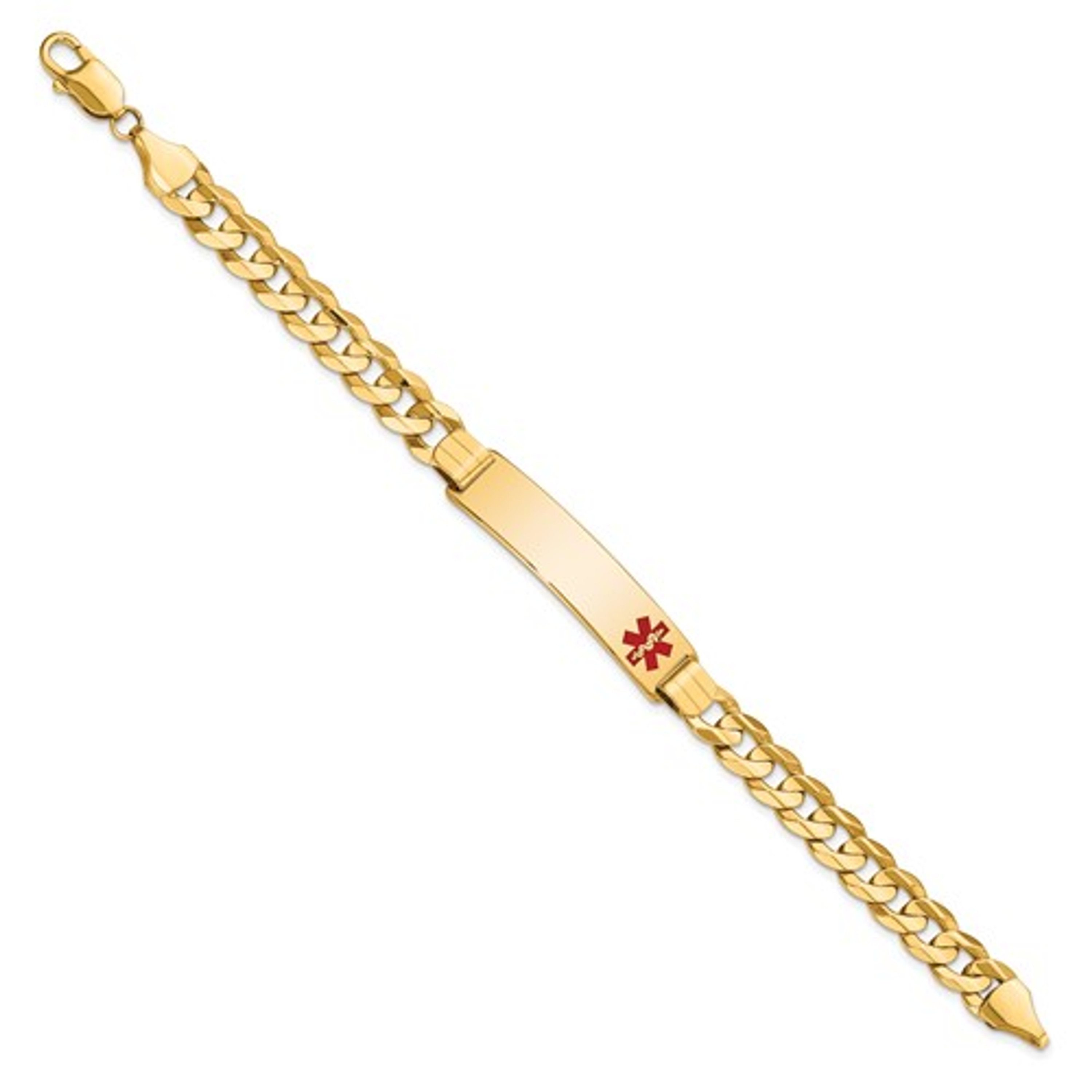14k Gold 10.0mm Medical Id Bracelet 8 Inches 14k Gold 10.0mm Medical Id Bracelet 8 Inches