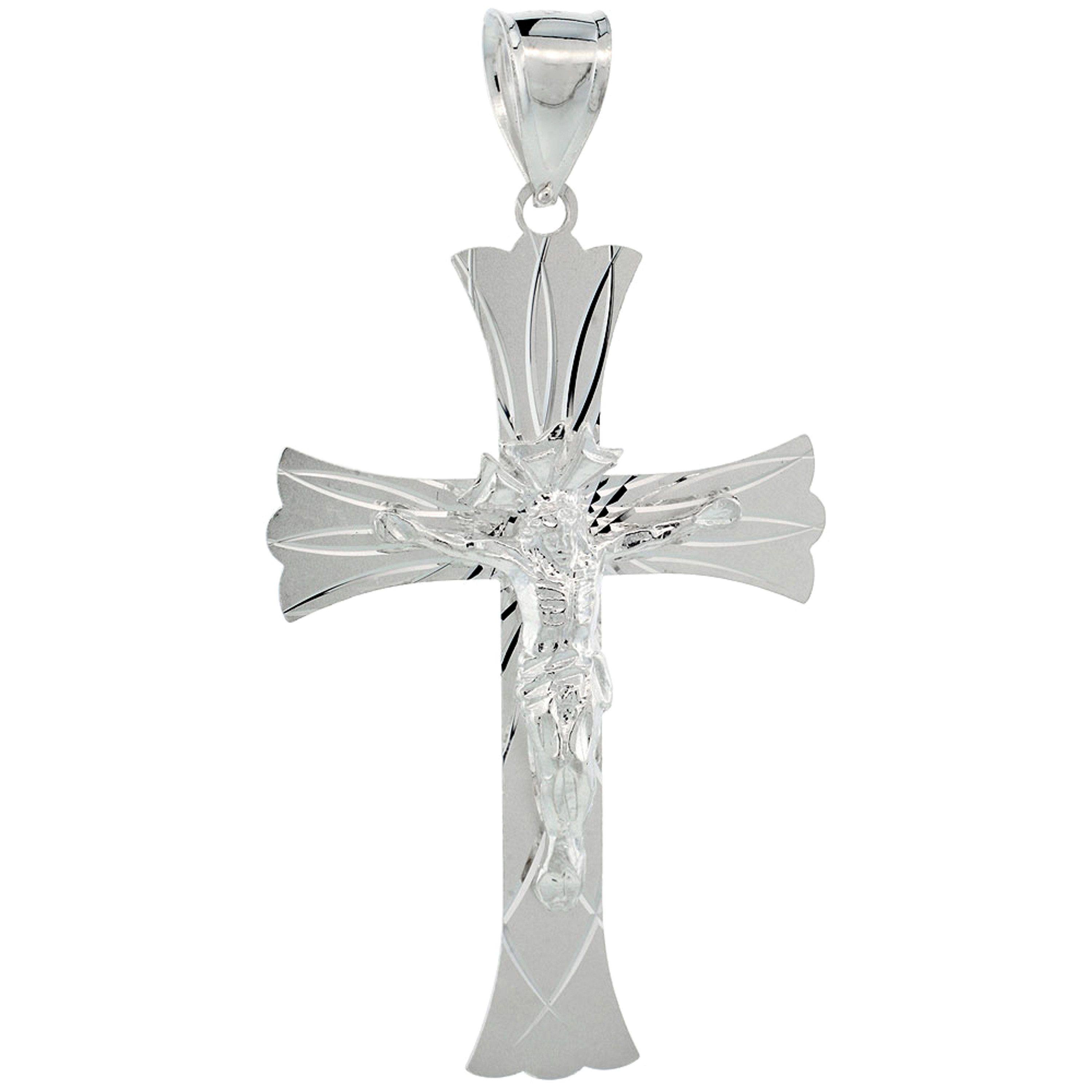 Sterling Silver Crucifix Pendant (Charm) Patonce 2 1/16 inch tall Sterling Silver Crucifix Pendant (Charm) Patonce 2 1/16 inch tall