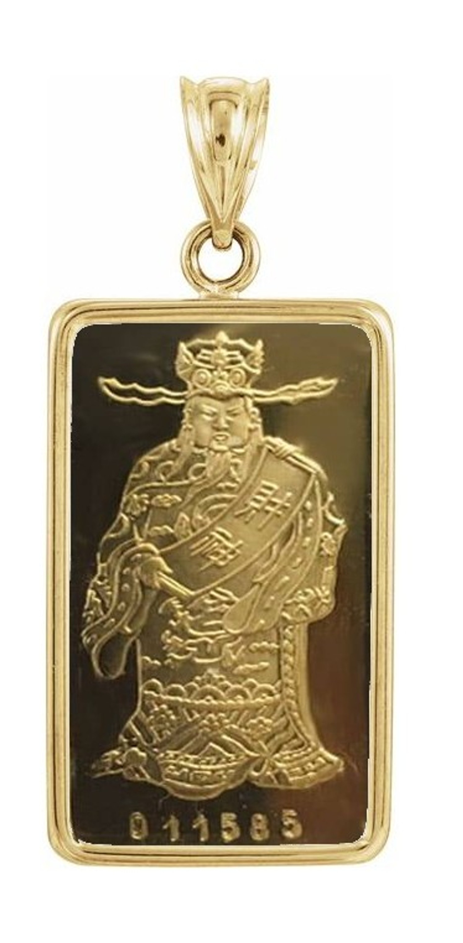 24k Gold 10 Gram God of Wealth Gold Bar .9999 Fine (w/COA) Pendant 24k Gold 10 Gram God of Wealth Gold Bar .9999 Fine (w/COA) Pendant