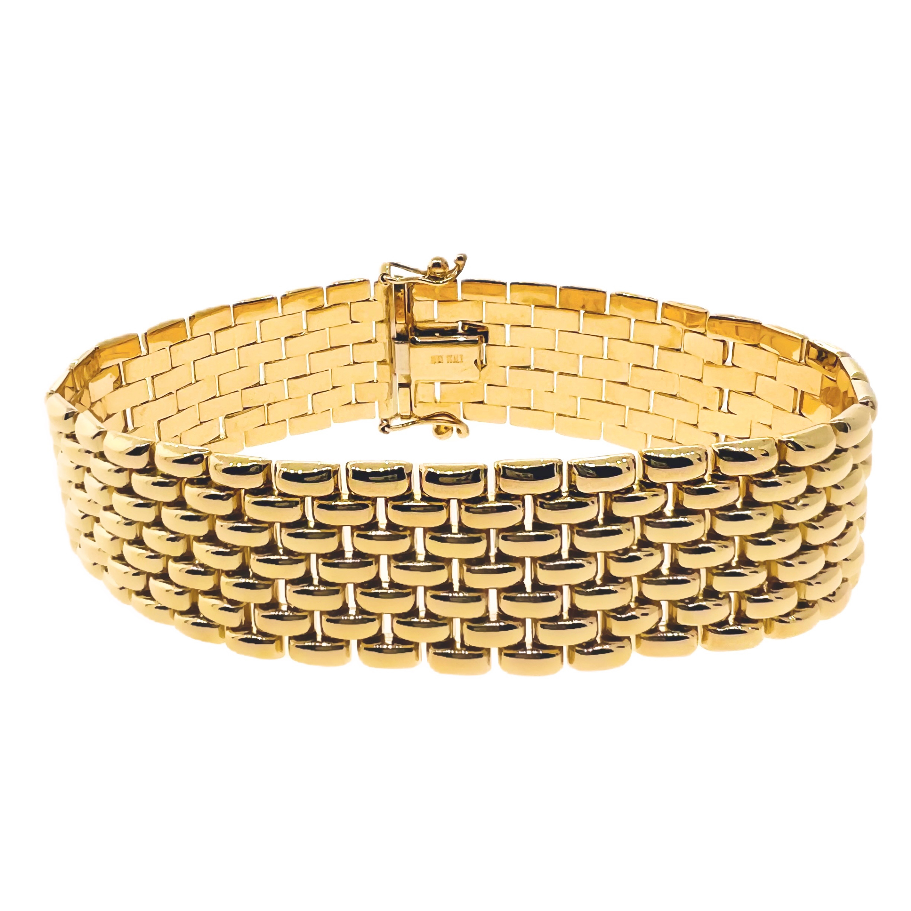 18k Gold 7 Row 17mm Panther Bracelet 8 Inches 18k Gold 7 Row 17mm Panther Bracelet 8 Inches