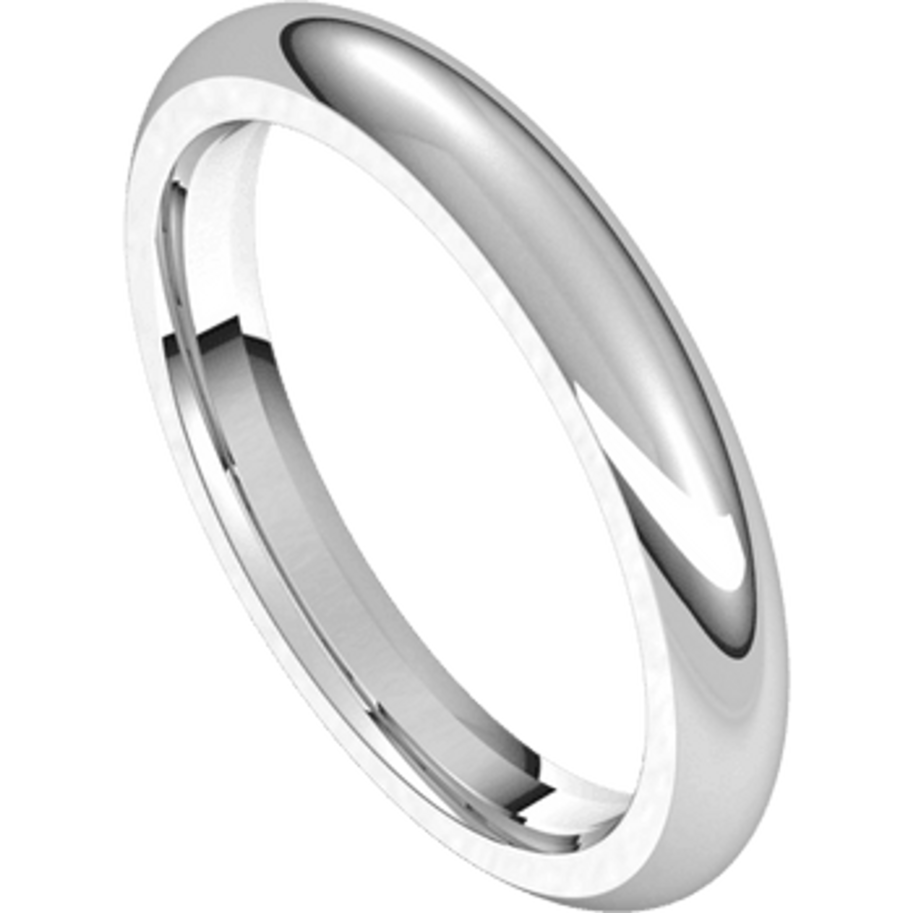 Sterling Silver 3mm High Polished Comfort fit Wedding Band Sterling Silver 3mm High Polished Comfort fit Wedding Band