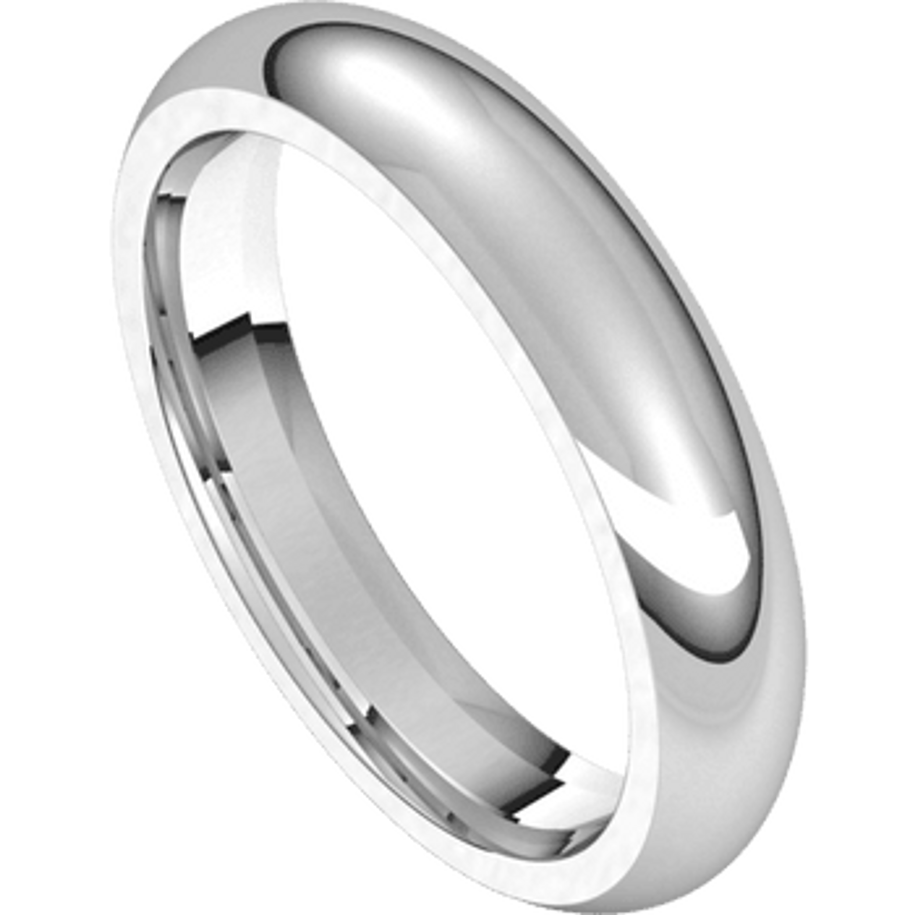 Sterling Silver 4mm High Polished Comfort Fit Wedding Band Sterling Silver 4mm High Polished Comfort Fit Wedding Band