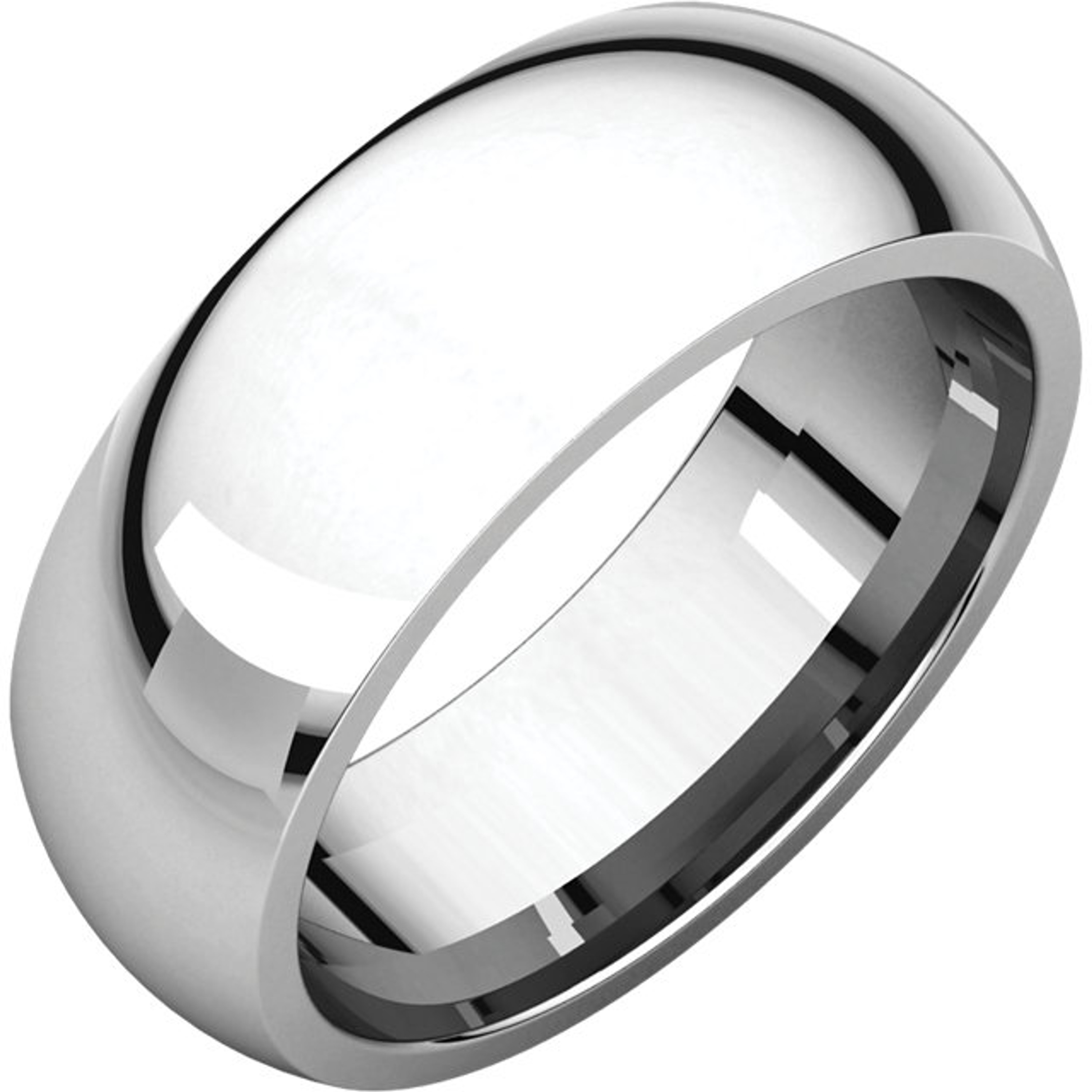 Sterling Silver 7mm High Polished Comfort Fit Wedding Band Sterling Silver 7mm High Polished Comfort Fit Wedding Band