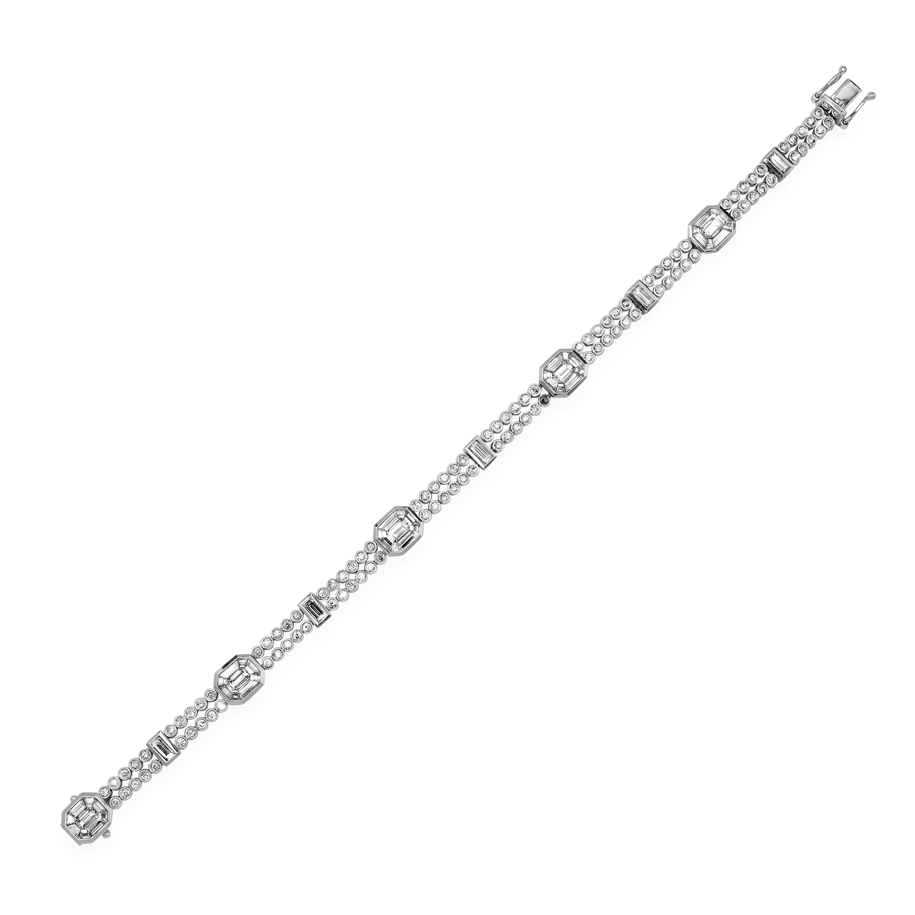 14k White Gold 4.9 C.T.W. Diamond Link Bracelet 7.0 inches 14k White Gold 4.9 C.T.W. Diamond Link Bracelet 7.0 inches