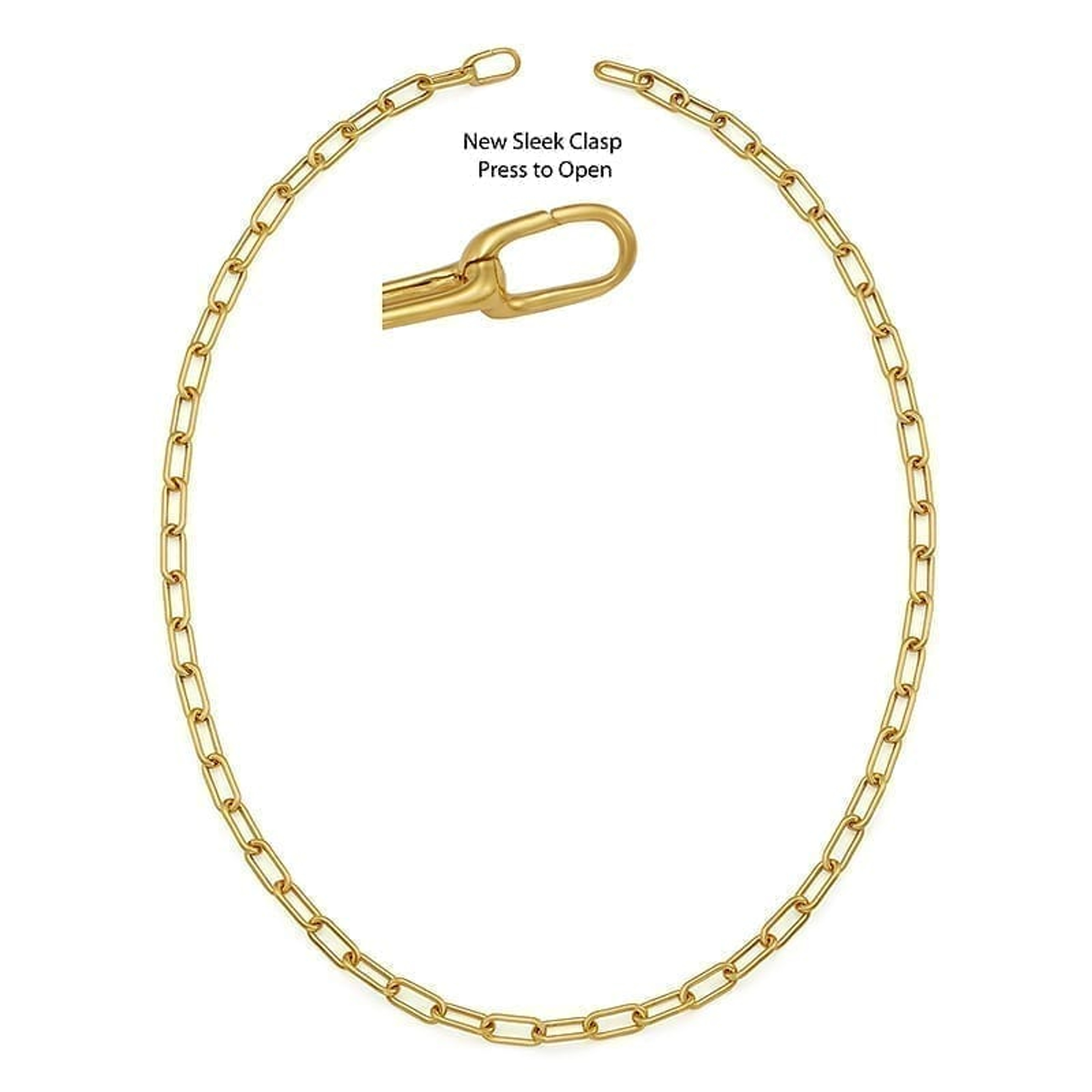 14k Yellow Gold 4.8mm Paper Clip Chain Necklace 16 Inches Solid Links 14k Yellow Gold 4.8mm Paper Clip Chain Necklace 16 Inches Solid Links