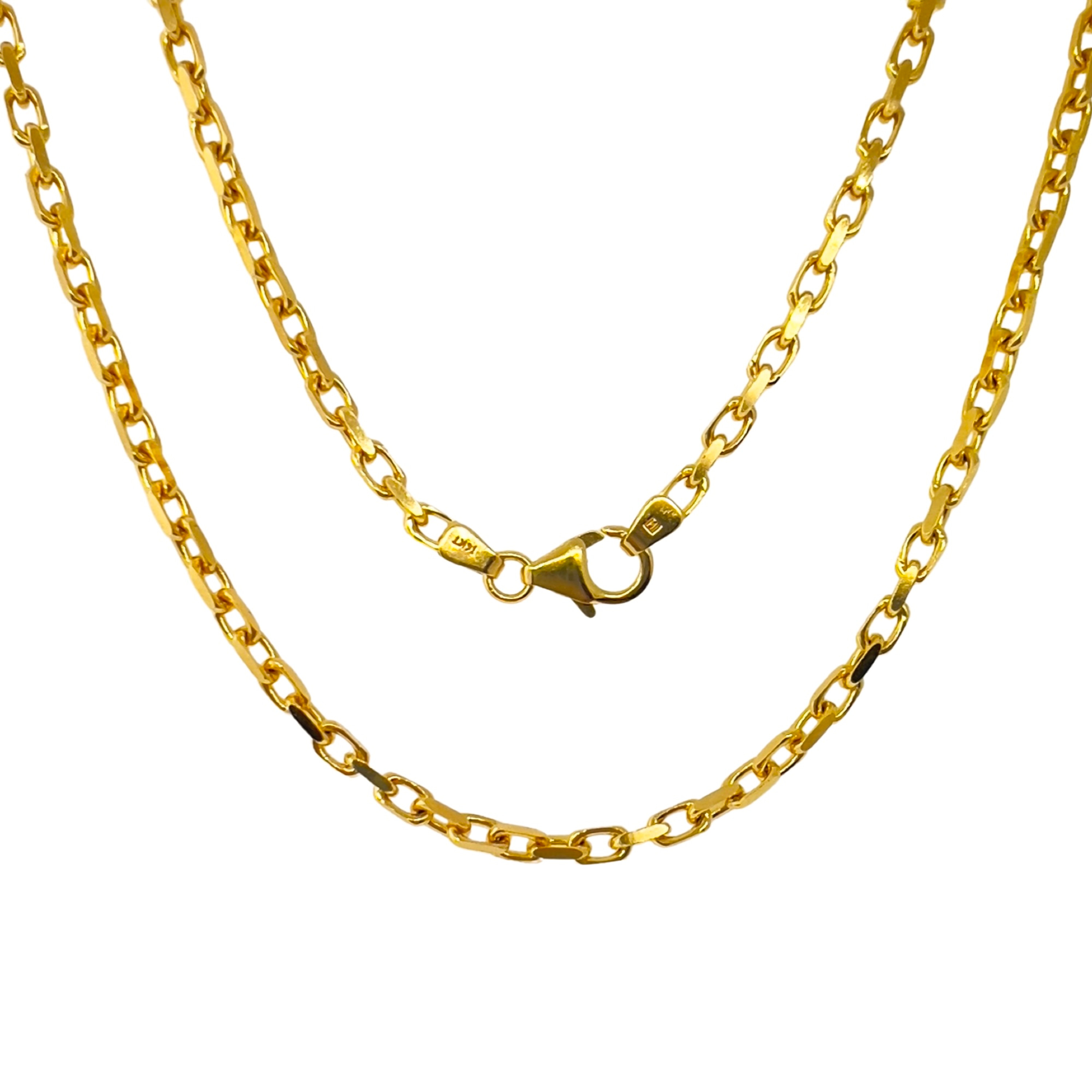 14k Gold Diamond Cut Rolo (cable) Link Chain, 2.5mm Wide 24 Inches 14k Gold Diamond Cut Rolo (cable) Link Chain, 2.5mm Wide 24 Inches