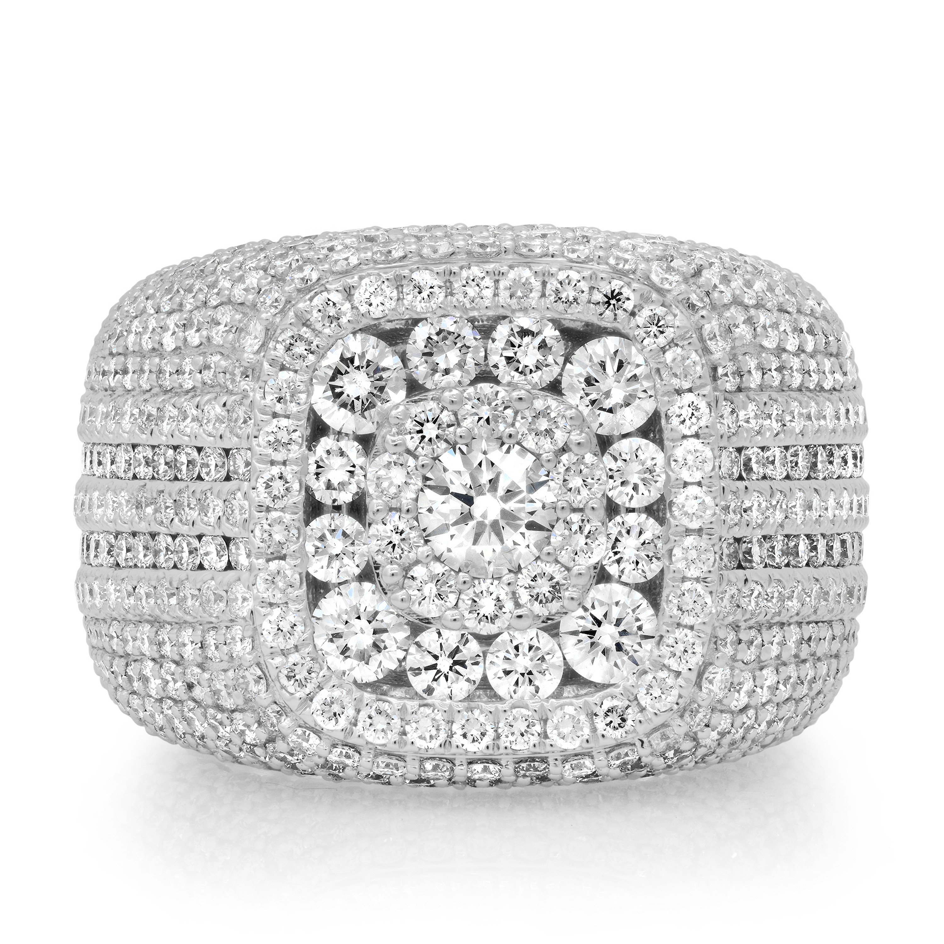 14k White Gold 5.80 Ctw Cluster Diamond Ring 18.0mm 14k White Gold 5.80 Ctw Cluster Diamond Ring 18.0mm