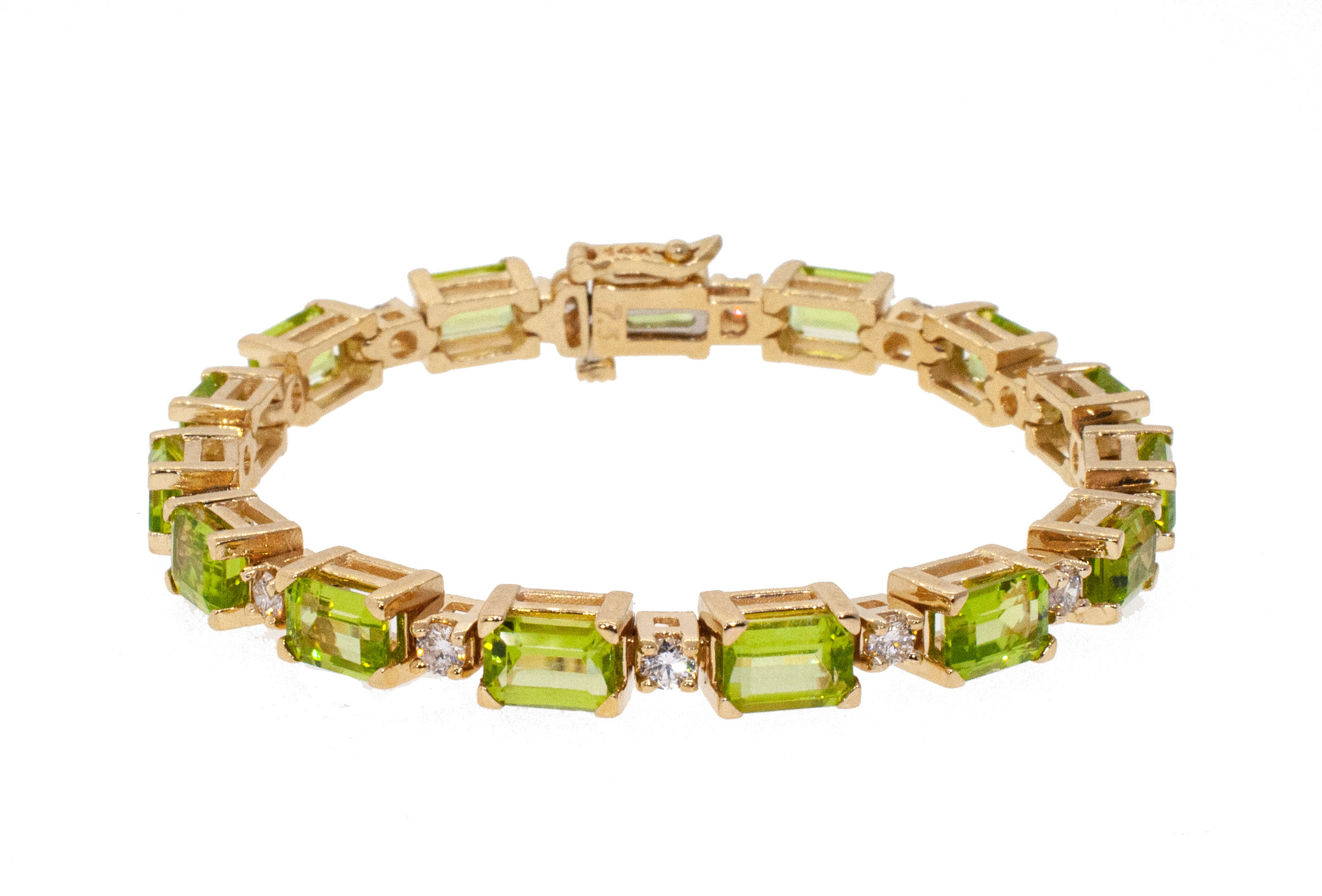14k Yellow gold and Genuine Diamond and genuine Peridot bracelet 14k Yellow gold and Genuine Diamond and genuine Peridot bracelet