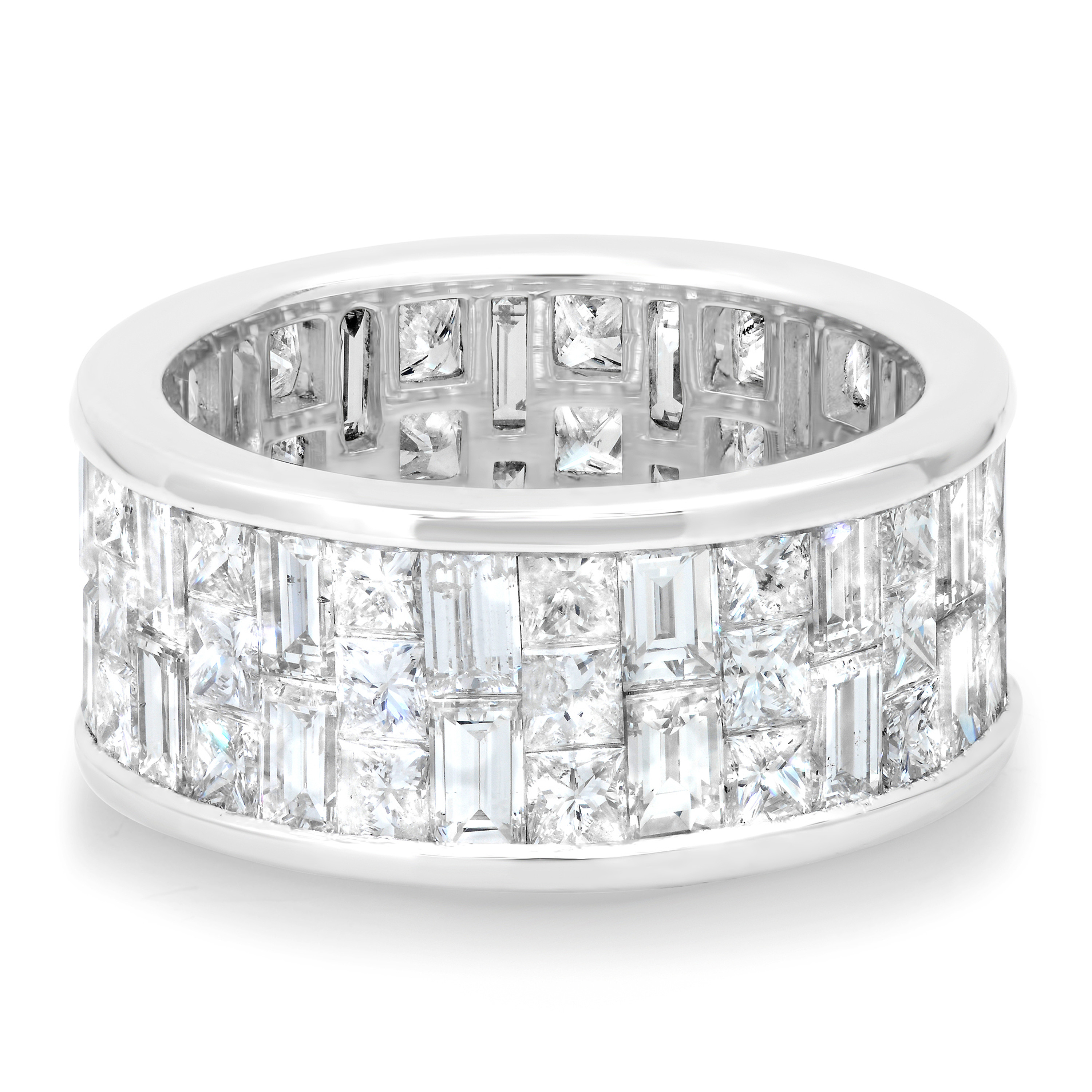 14k White Gold 9.0 Ct. Natural Diamond Eternity Ring Size  7.75 14k White Gold 9.0 Ct. Natural Diamond Eternity Ring Size  7.75