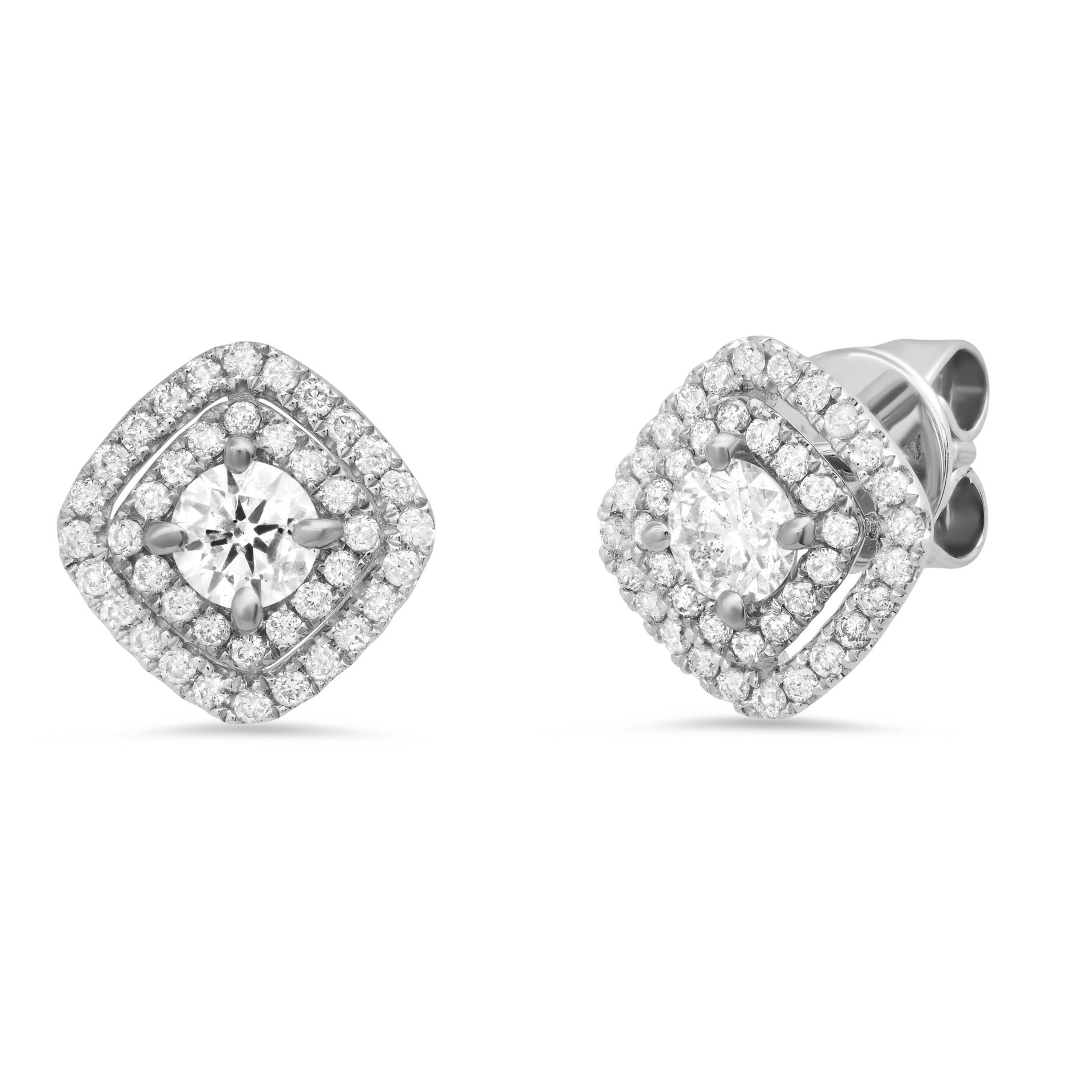 14k White Gold 1.03Ct. Diamond Earrings SI1 G COLOR 9.3MM 14k White Gold 1.03Ct. Diamond Earrings SI1 G COLOR 9.3MM