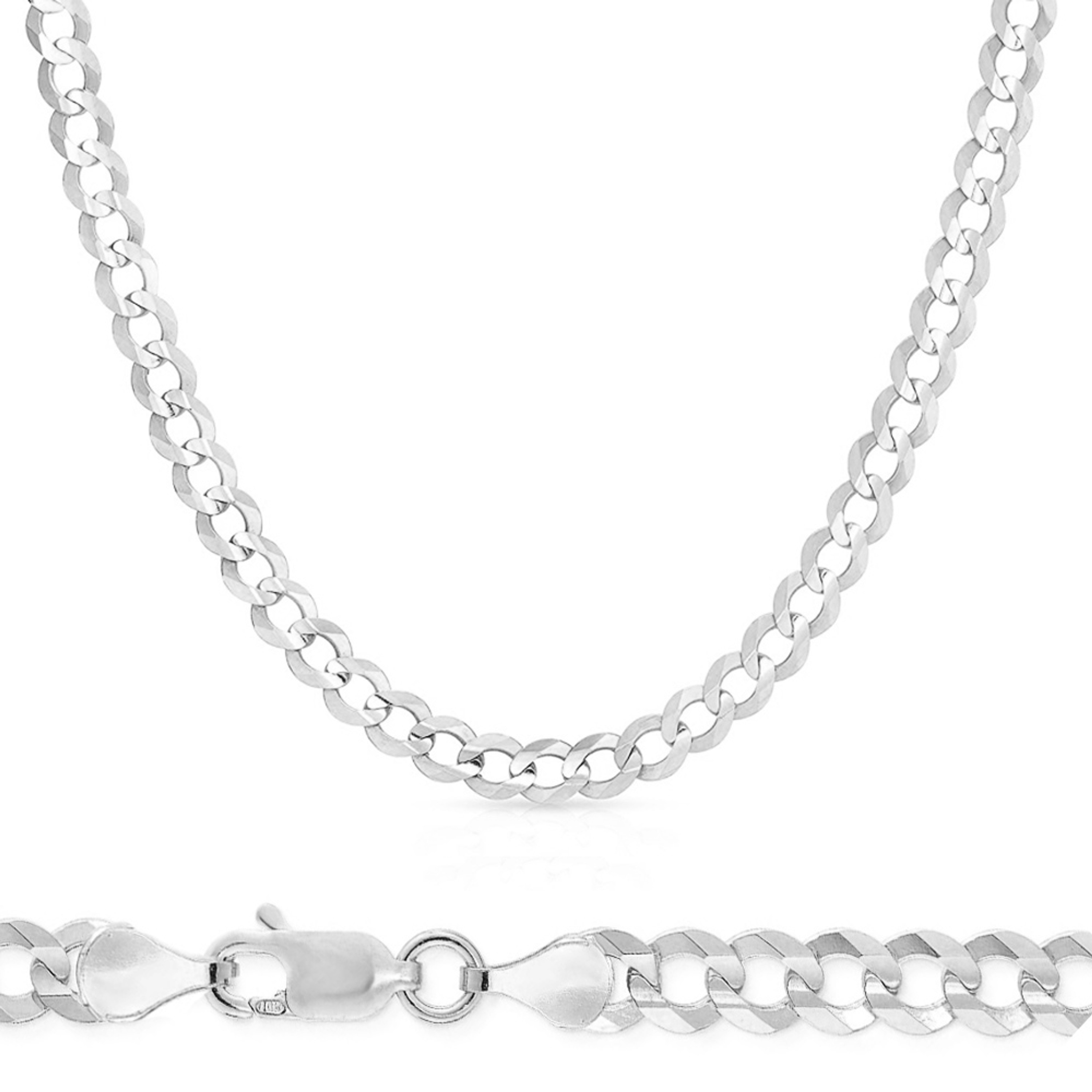10k White Gold 6mm Flat Curb Bracelet 7 Inches 10k White Gold 6mm Flat Curb Bracelet 7 Inches
