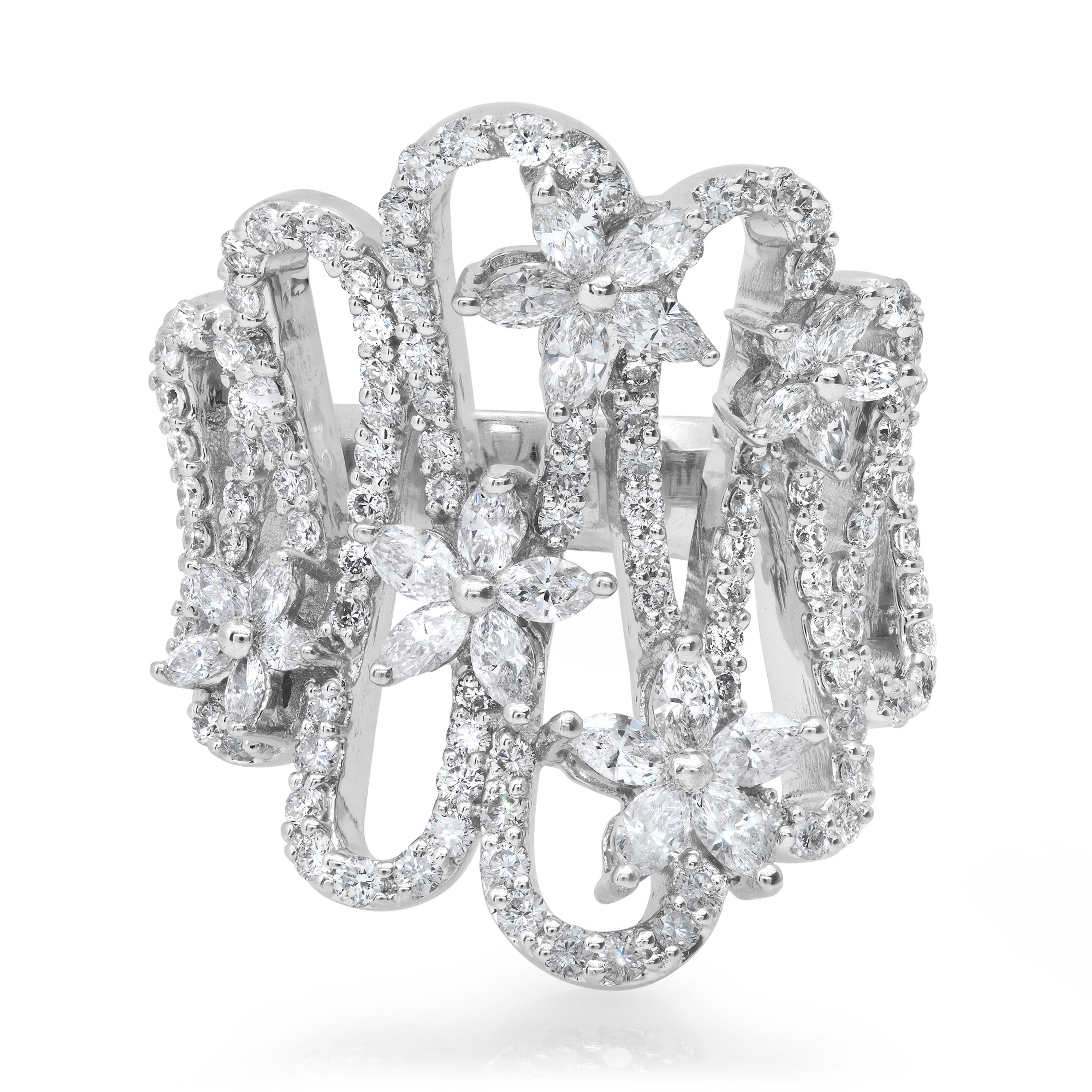 18k White Gold 4.22 ct Diamond Band 27mm VS2 G Color 18k White Gold 4.22 ct Diamond Band 27mm VS2 G Color