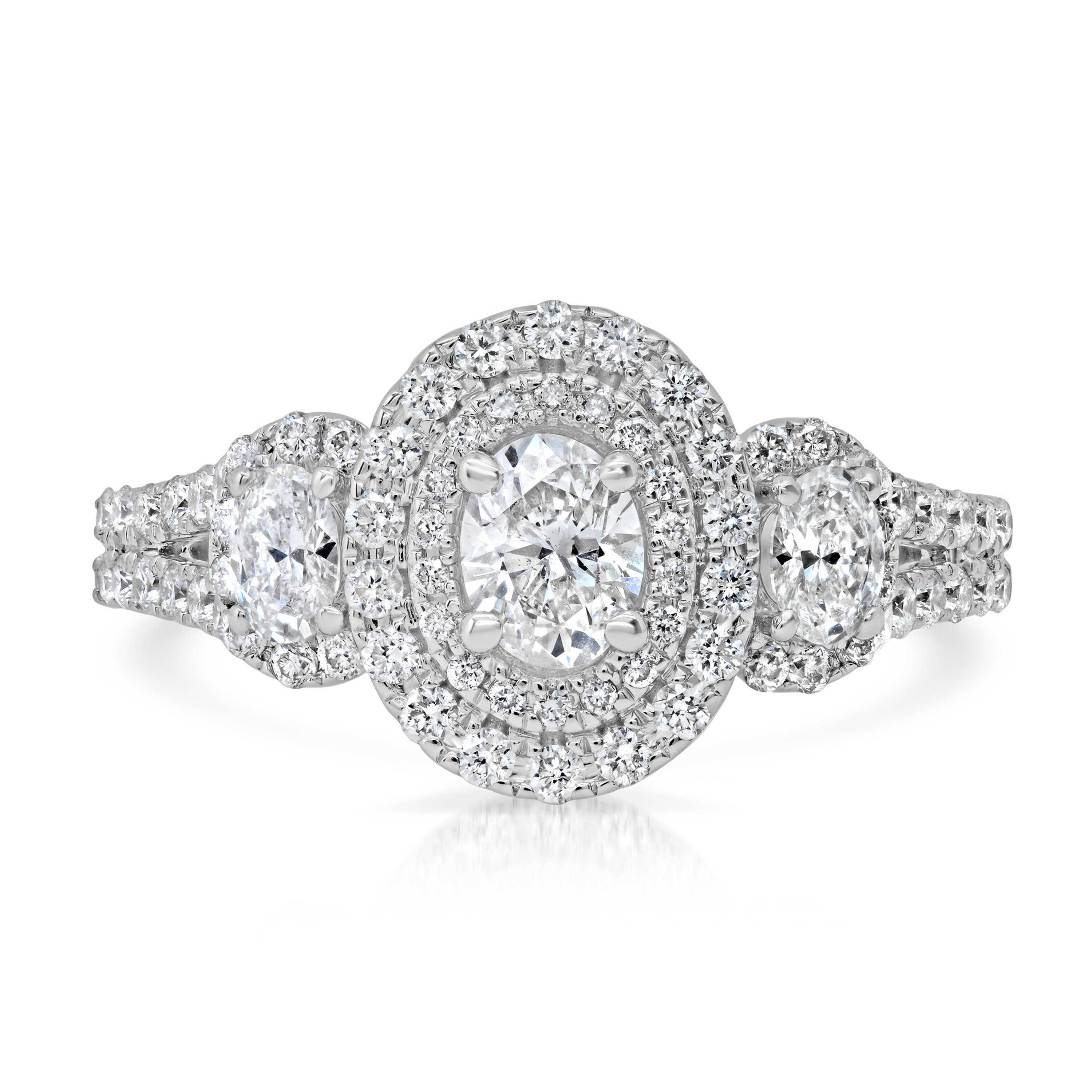 14k White Gold 2.06CT Diamond 3 Stone Ring 12.0mm 14k White Gold 2.06CT Diamond 3 Stone Ring 12.0mm