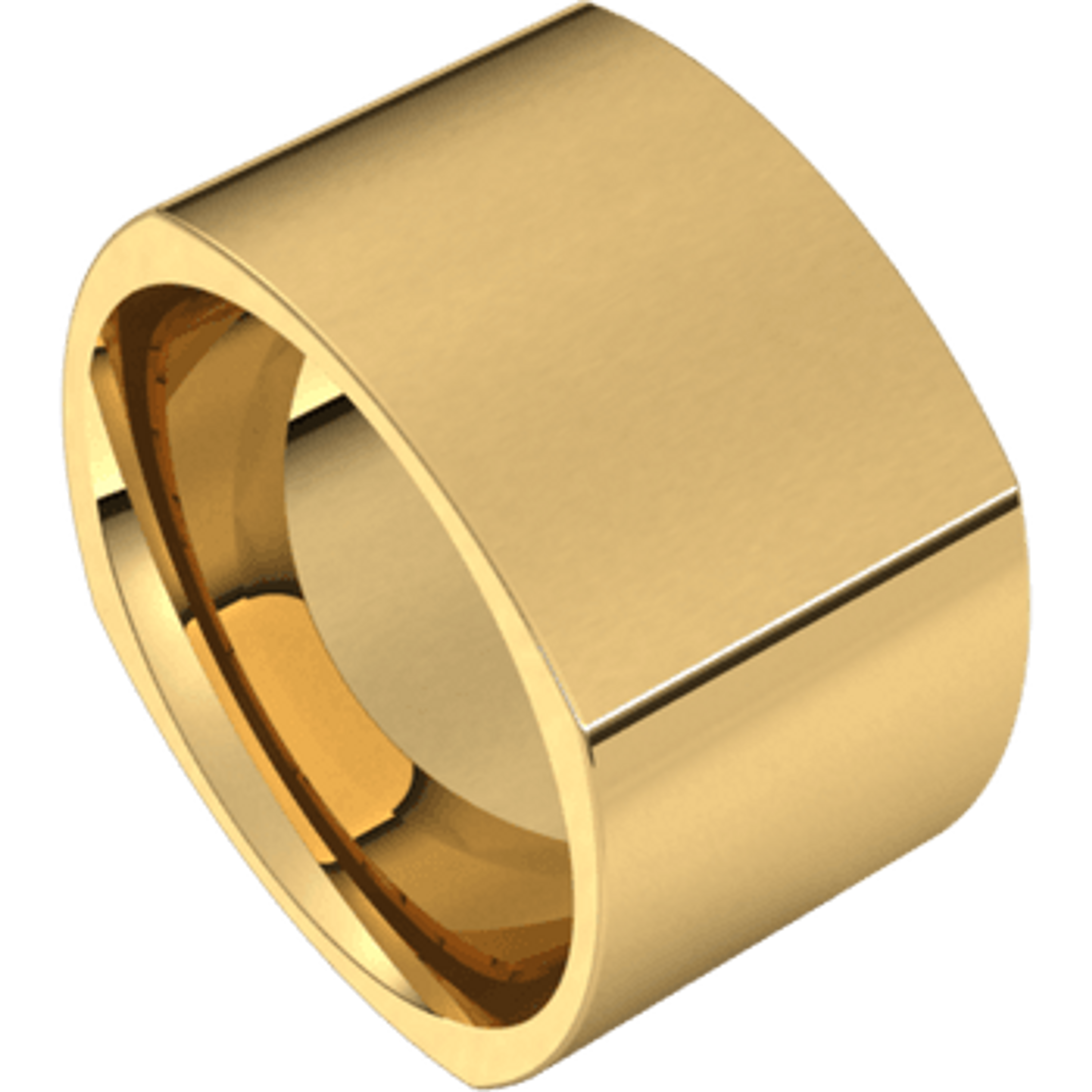 18K Gold 12mm High Polished Flat Square Comfort Fit Wedding Band 18K Gold 12mm High Polished Flat Square Comfort Fit Wedding Band