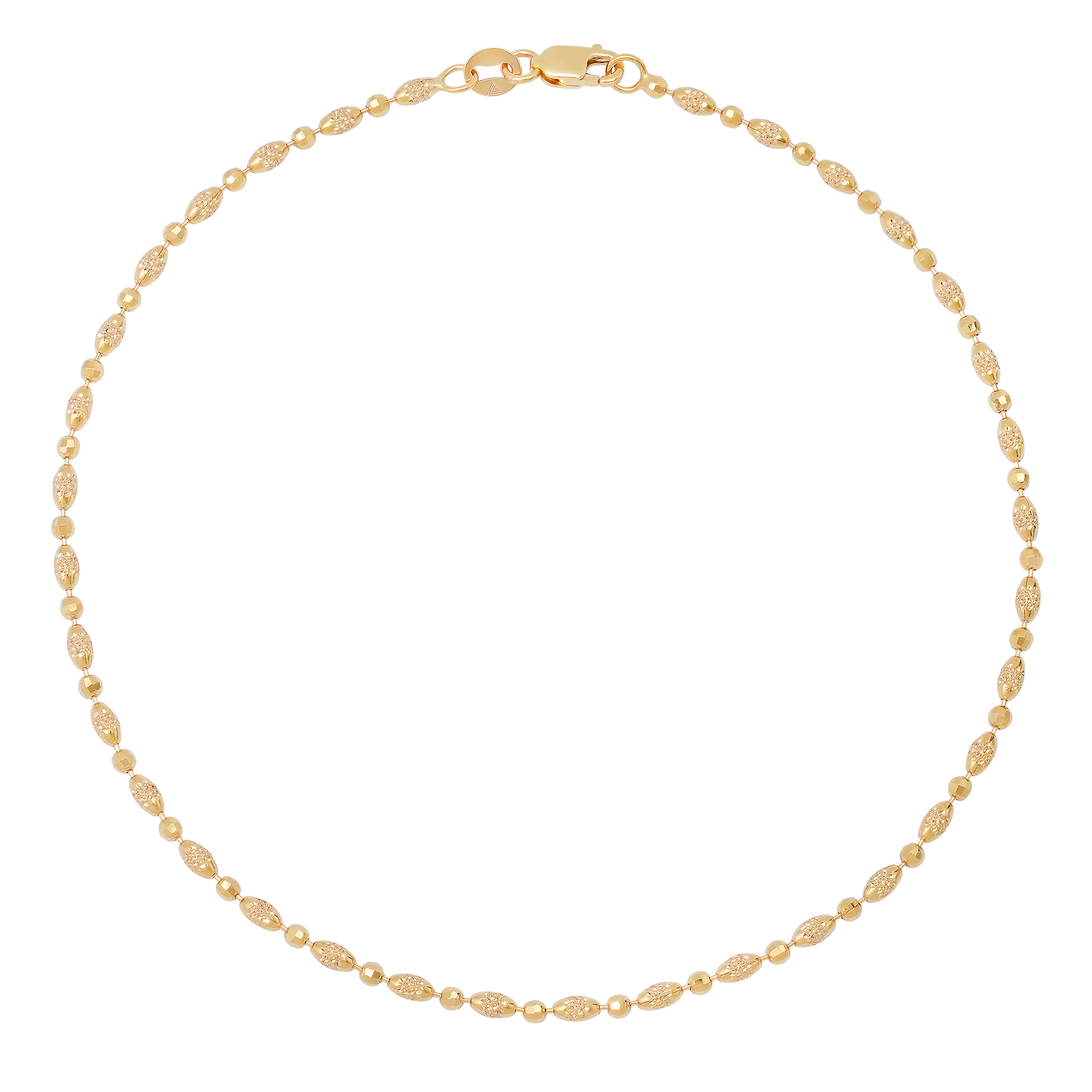 14k Yellow Gold 1.9mm Typhoon Moon Cut Anklet 10 Inches 14k Yellow Gold 1.9mm Typhoon Moon Cut Anklet 10 Inches