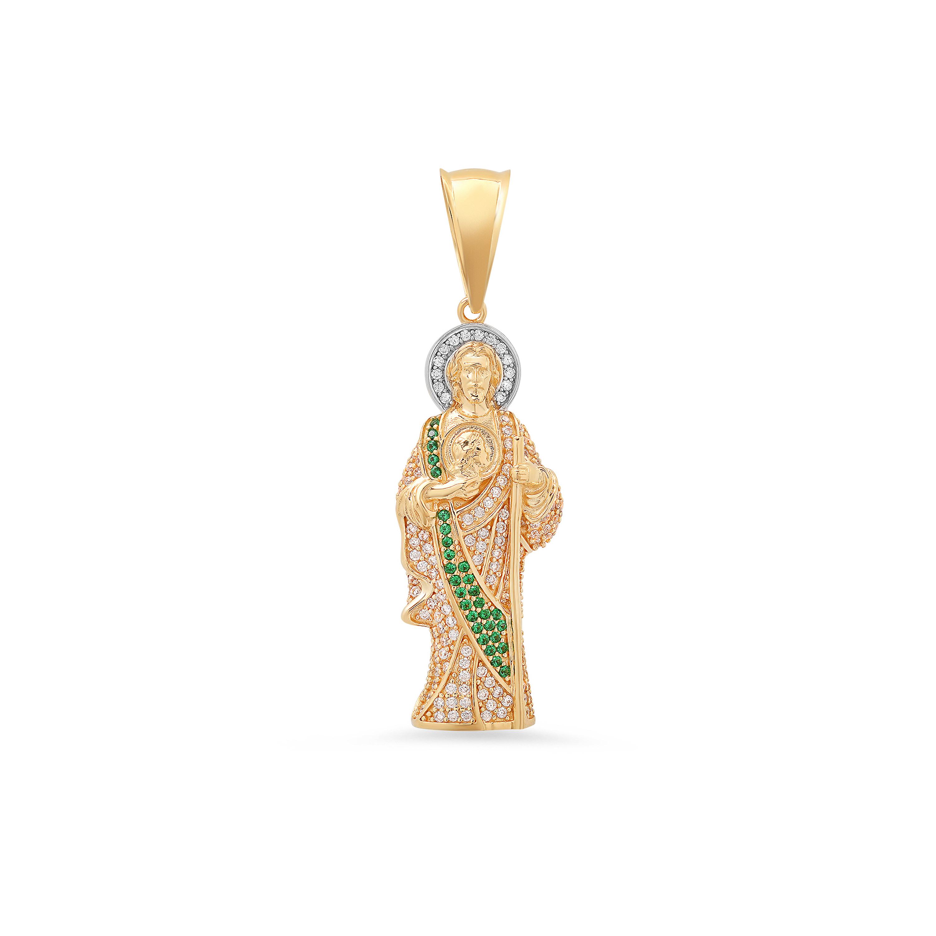 14K Yellow Gold 41mm 3D San Judas Cz (st. Jude) Pendant 14K Yellow Gold 41mm 3D San Judas Cz (st. Jude) Pendant