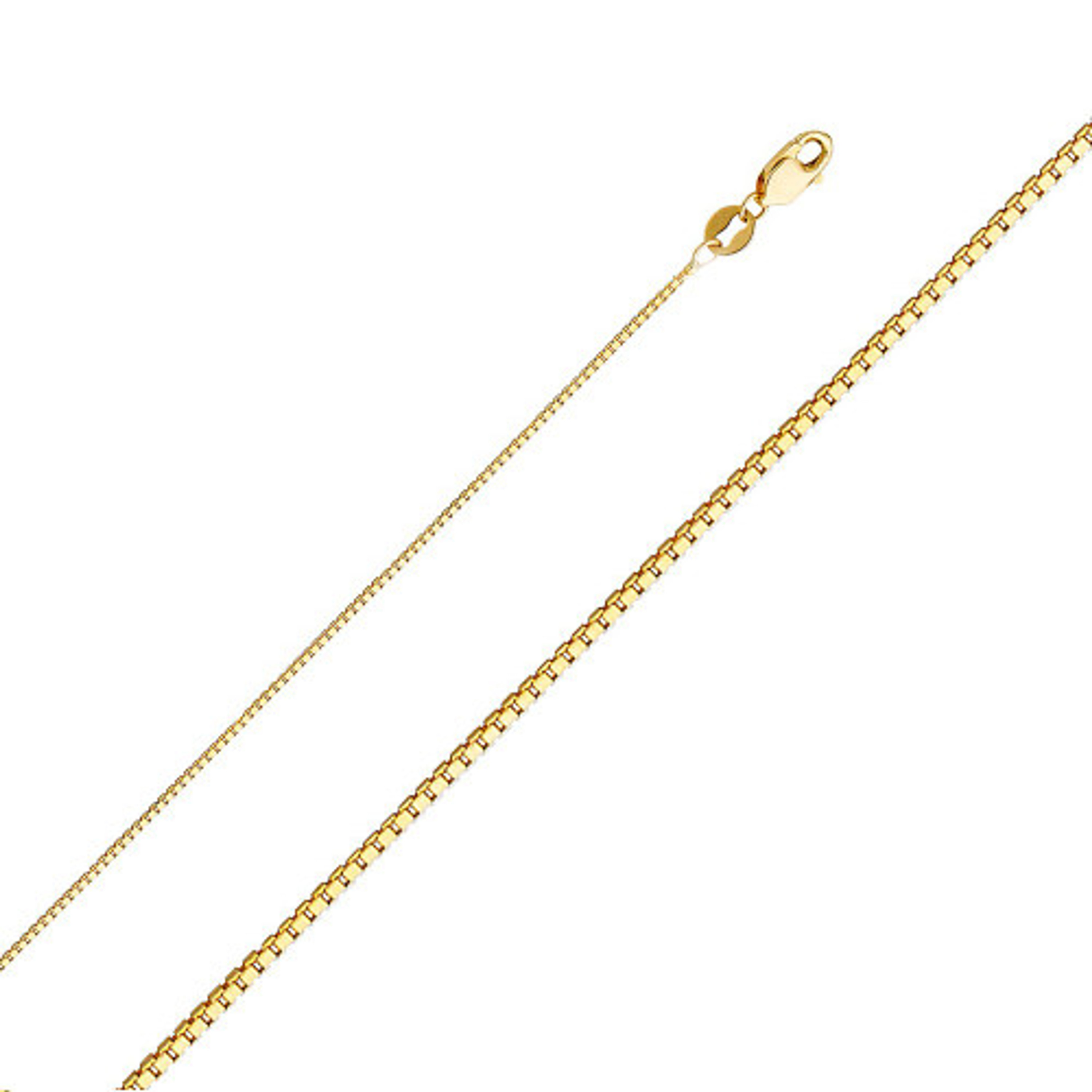 18K Yellow Gold 0.7mm Box Chain 16 Inches 18K Yellow Gold 0.7mm Box Chain 16 Inches