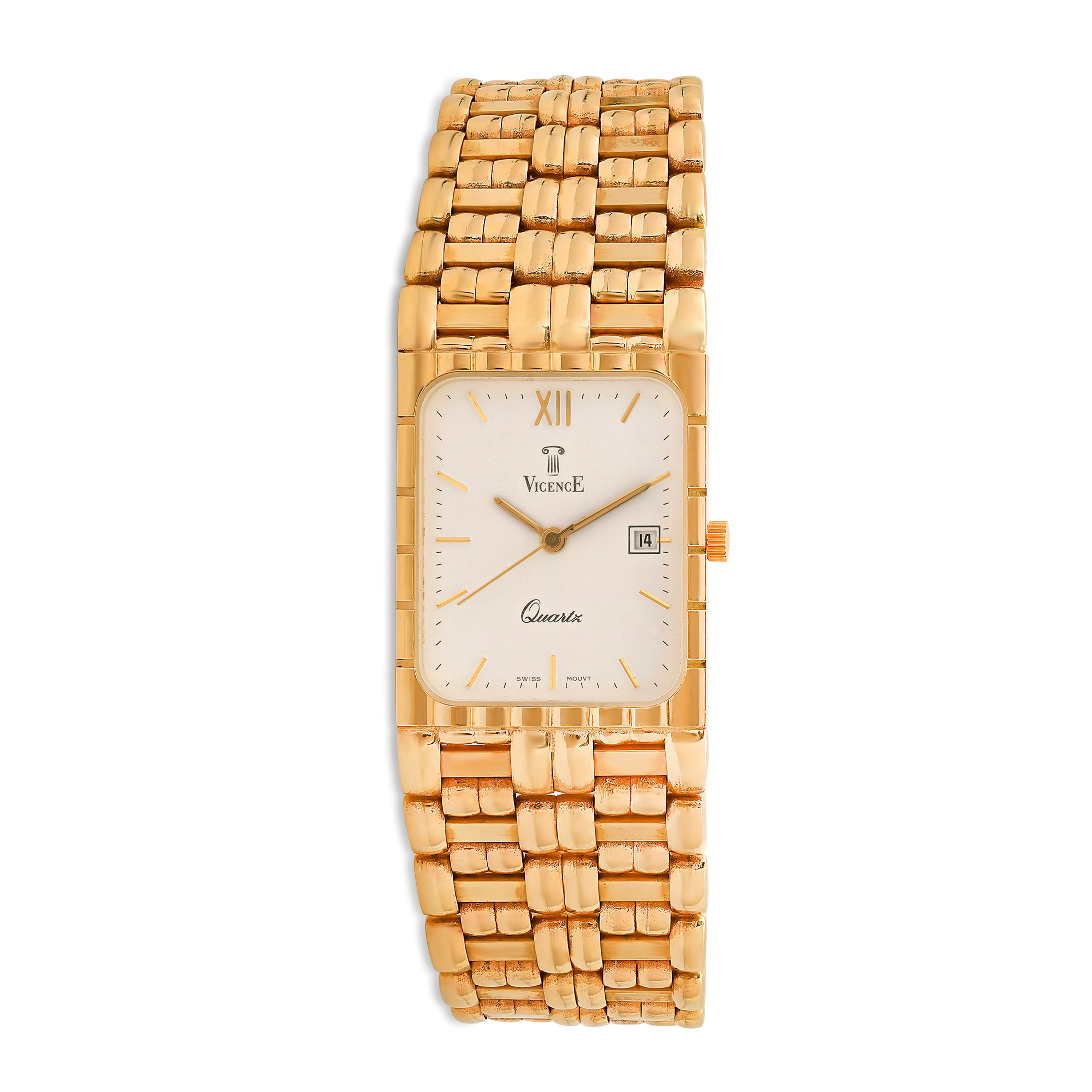 14k Yellow Gold Men's Italian Watch 22.7mm Tappering to 16.4mm 14k Yellow Gold Men's Italian Watch 22.7mm Tappering to 16.4mm