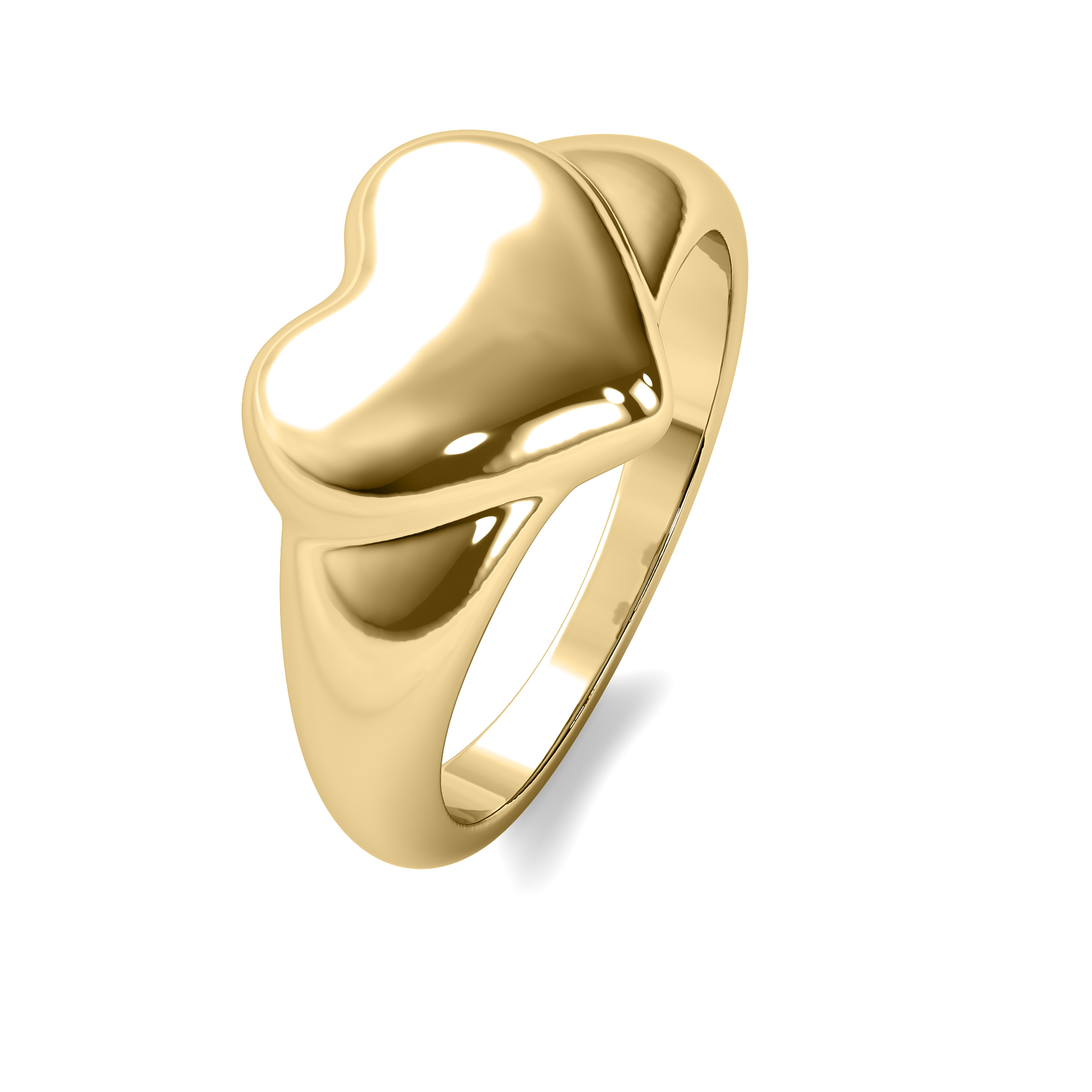 14k Gold Heart Ring 10mm Solid Back 14k Gold Heart Ring 10mm Solid Back