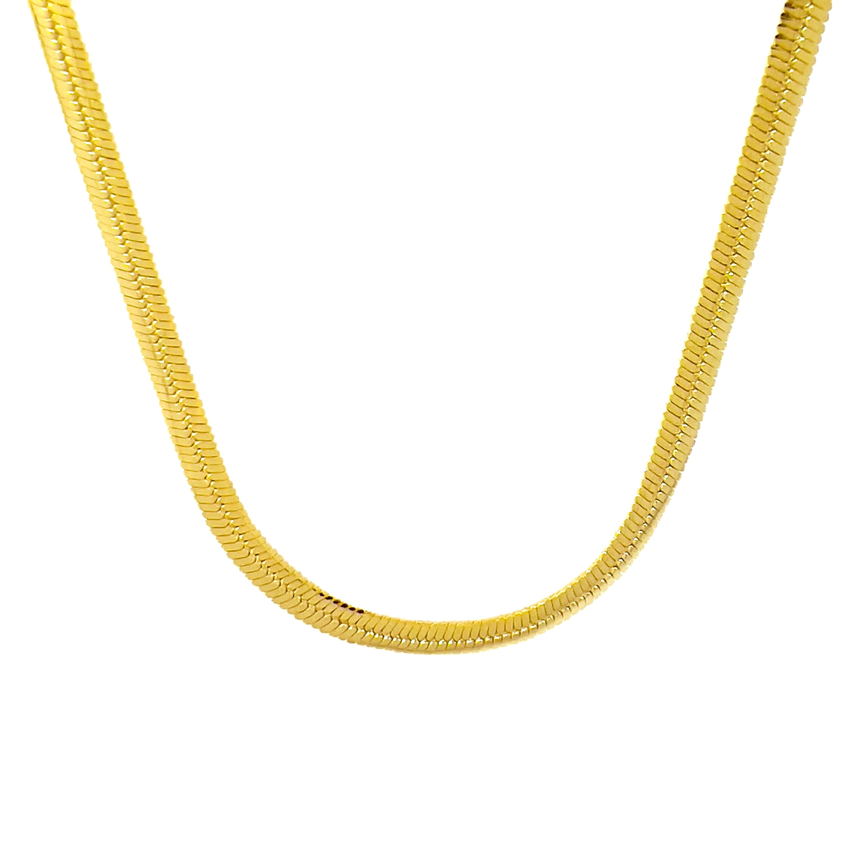 14k Yellow Gold 3.3mm Oval Herringbone Necklace 20 Inches 14k Yellow Gold 3.3mm Oval Herringbone Necklace 20 Inches