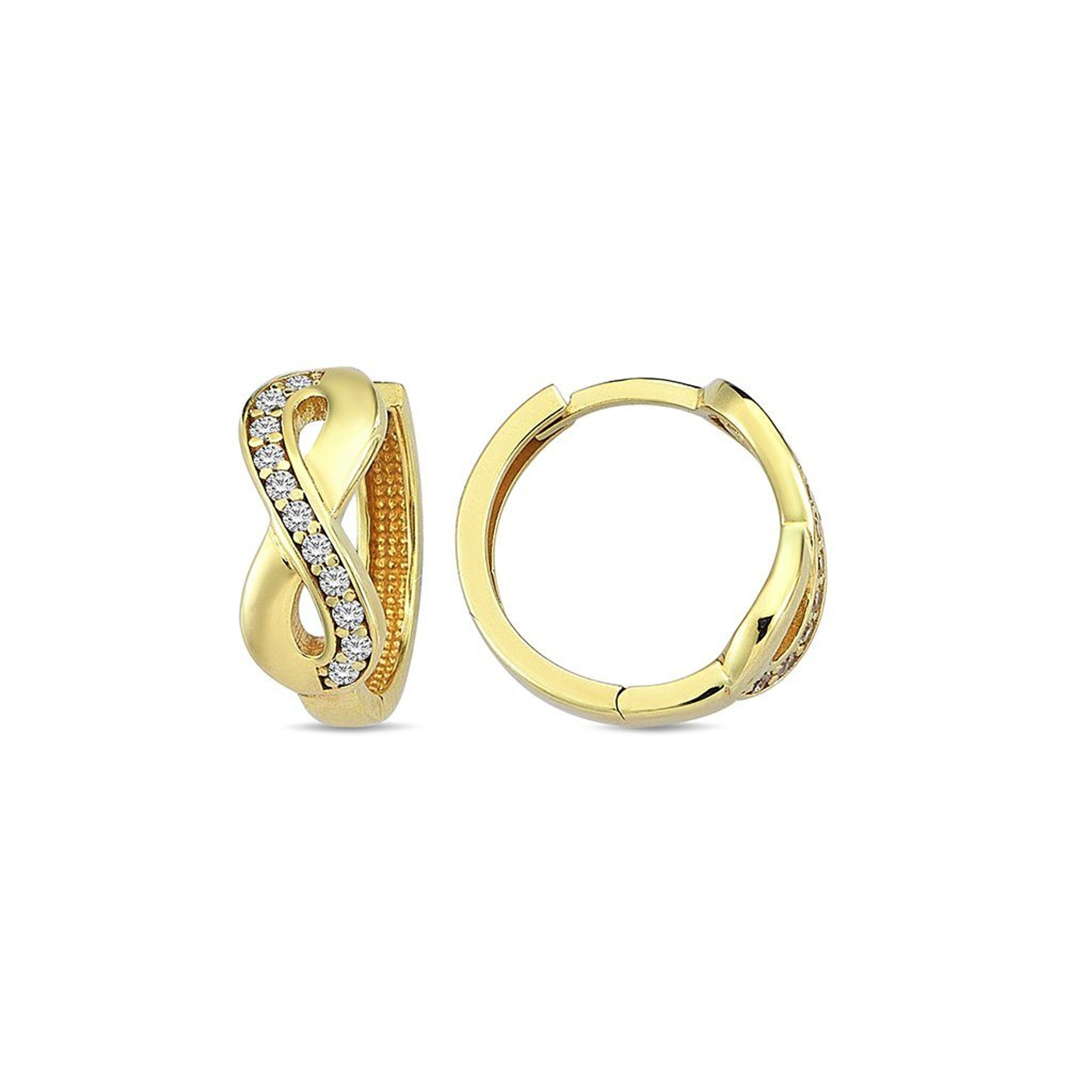 14k Yellow Gold 5.5mm Infinity Huggies Earring 15mm 14k Yellow Gold 5.5mm Infinity Huggies Earring 15mm